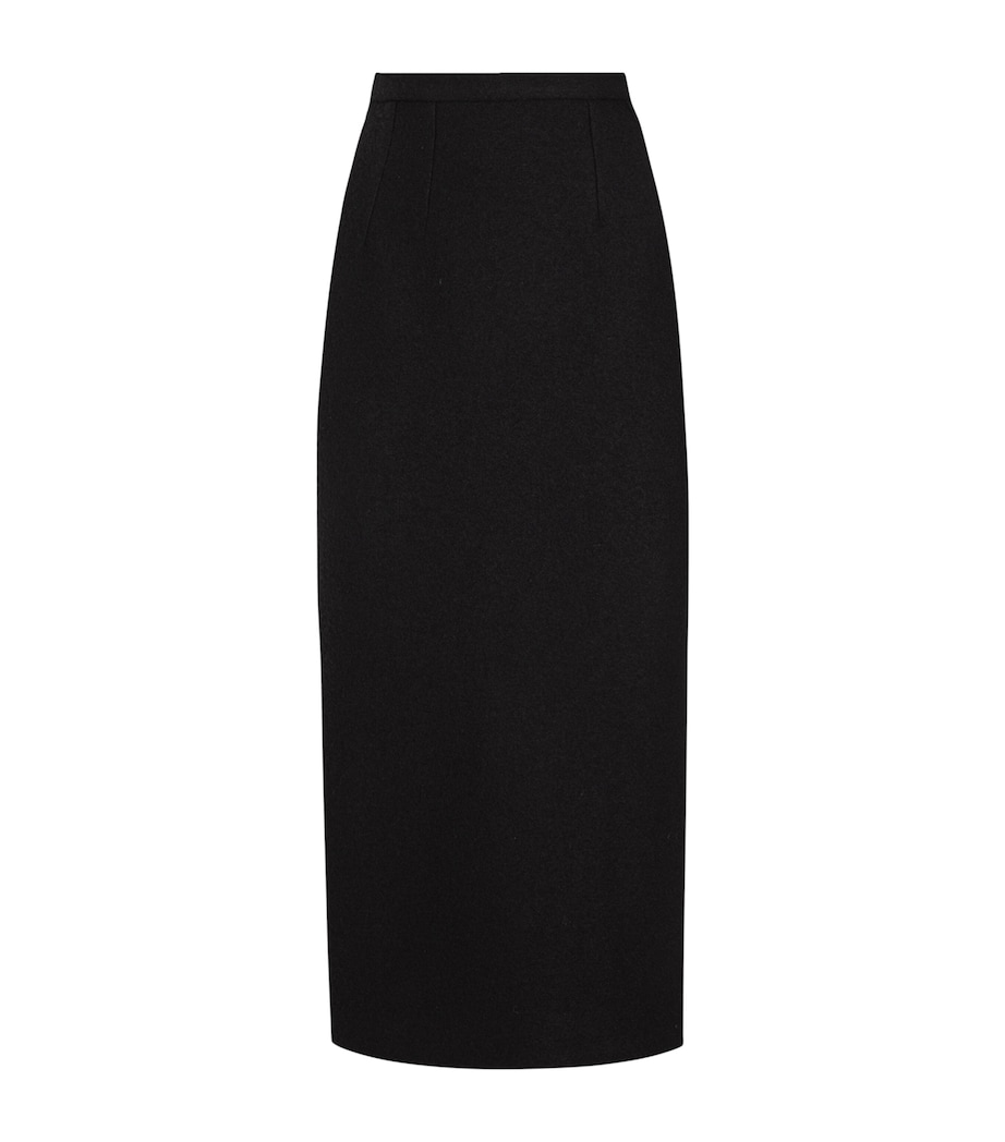 Virgin Wool Midi Skirt N0000-BLACK Image 1