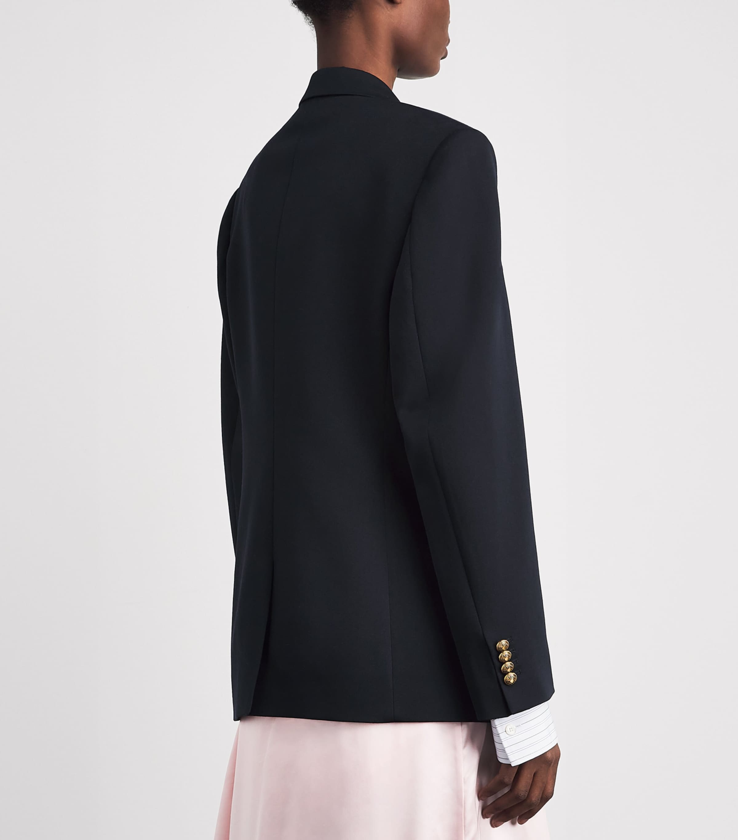 Acne Studios Womens Wool Single-Breasted Blazer Navy Blue Image 5