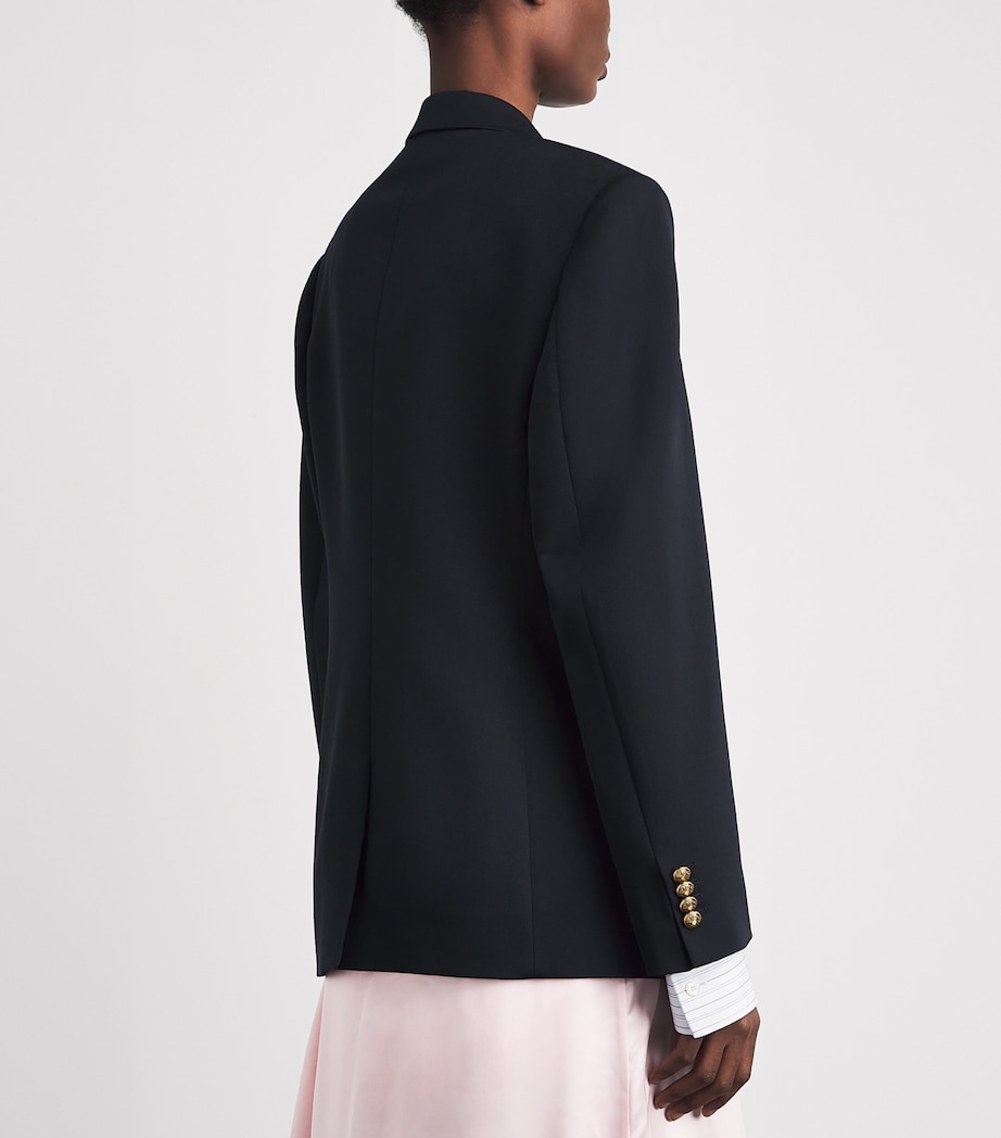Acne Studios Womens Wool Single-Breasted Blazer Navy Blue Image 5