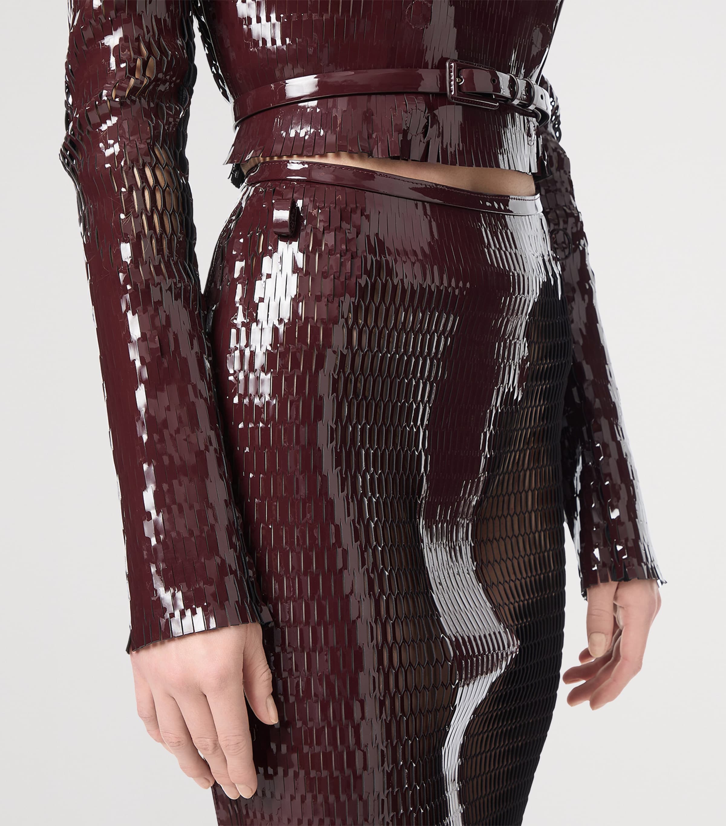 TOM FORD Womens Leather Pencil Midi Skirt Eni Image 4