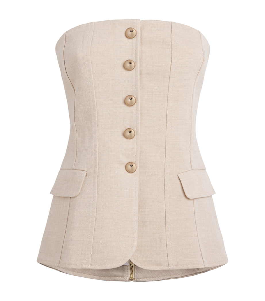 Maje Womens Tailored Bustier Top Beige Image 1