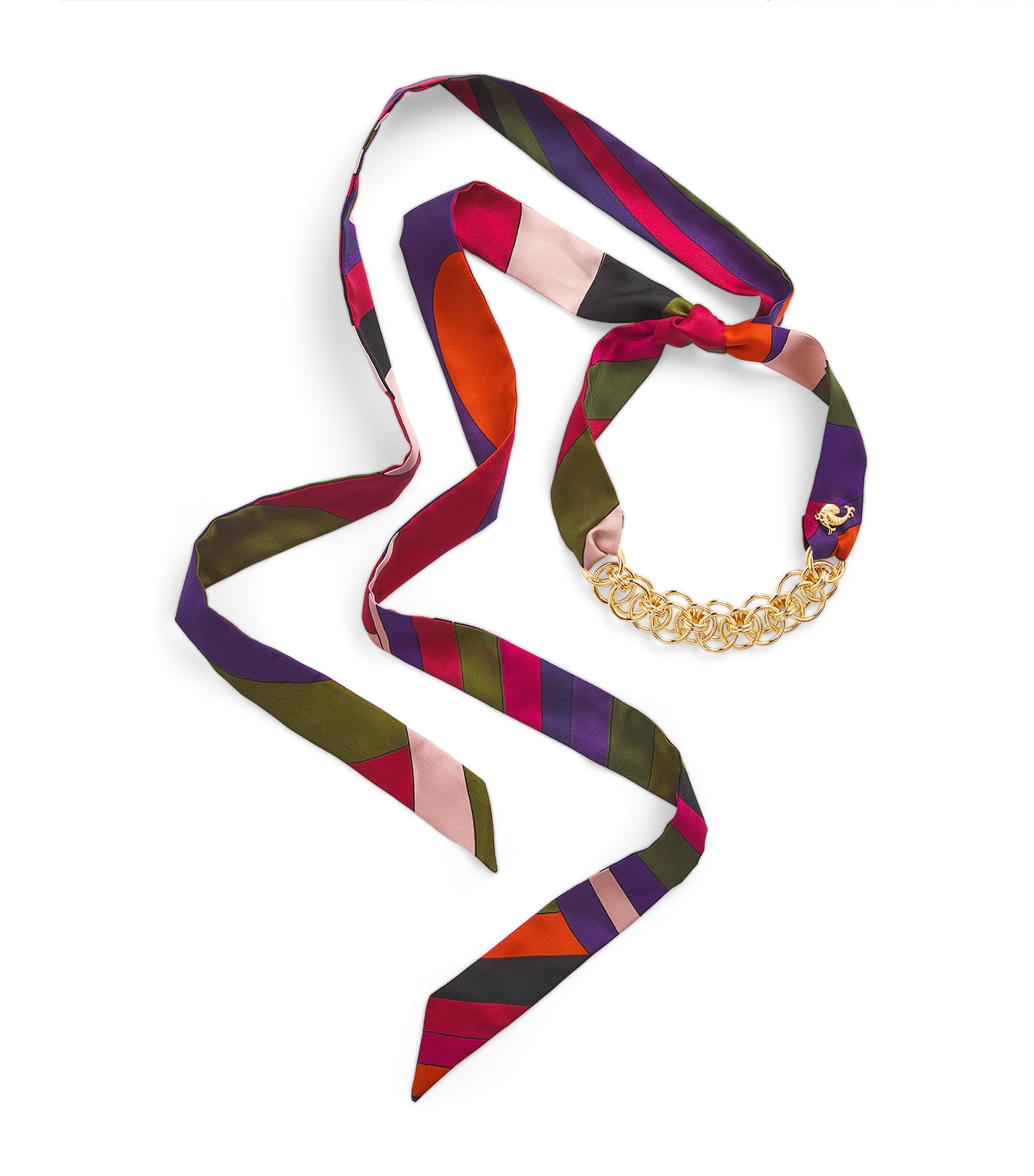 Pucci Silk Iride Print Scarf Necklace In Multi