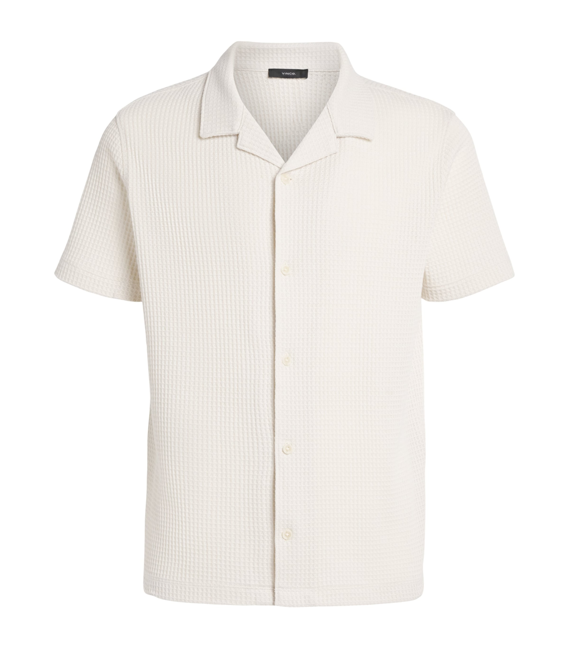 Vince Mens Waffle Knit Shirt Blanco Image 1