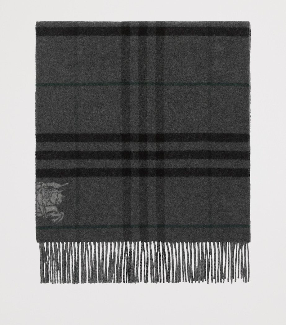 Cashmere Wide Reversible EKD Scarf CHARCOAL/VINE Image 3