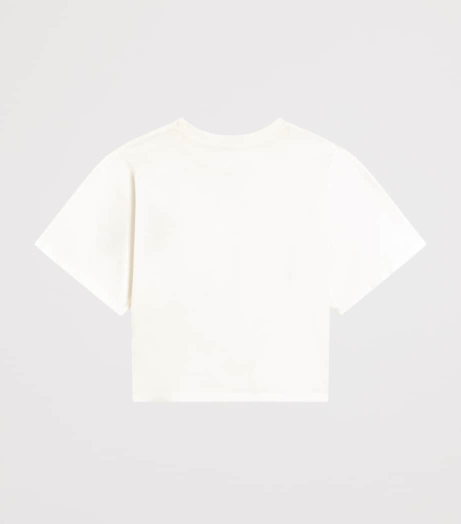 Dolce&Gabbana Kids Womens Cotton Tie Floral T-Shirt (8-12+ Years) White Image 2