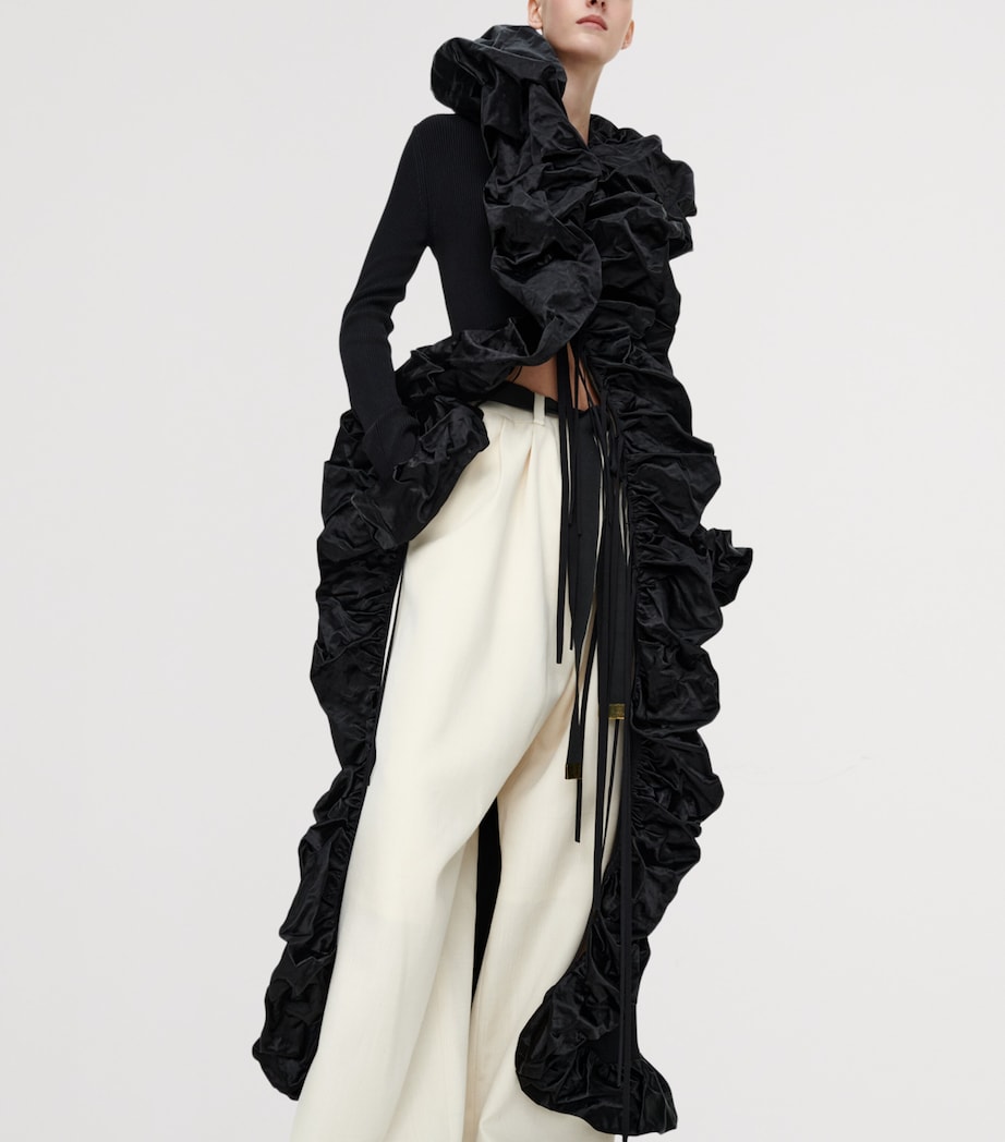 Schiaparelli Womens Canvas Oversized Trousers Ecru Image 4