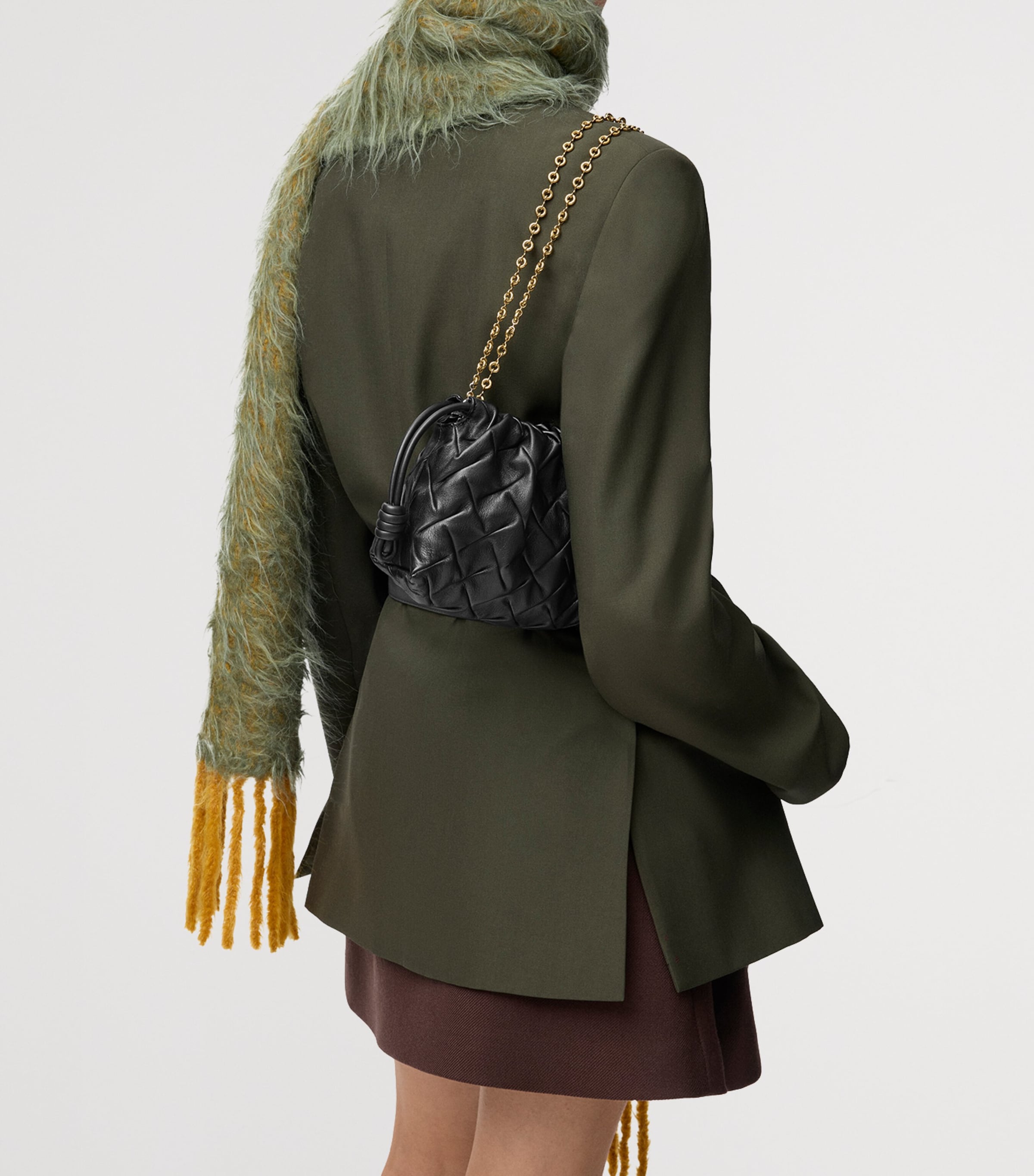 Mini Pinched Leather Flamenco Purse BLACK Image 11