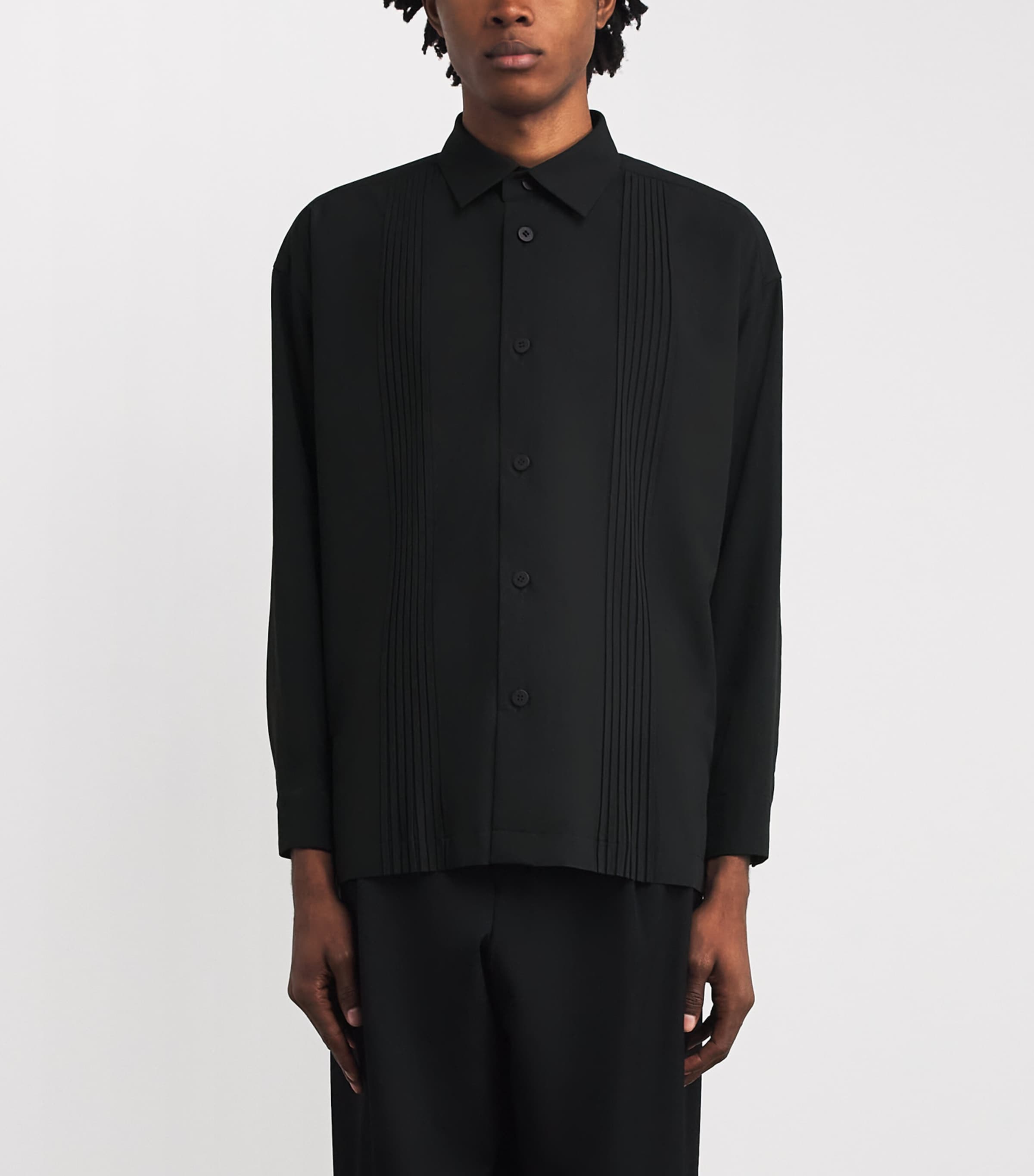 IM MEN Black Air Pleats Shirt | Harrods US