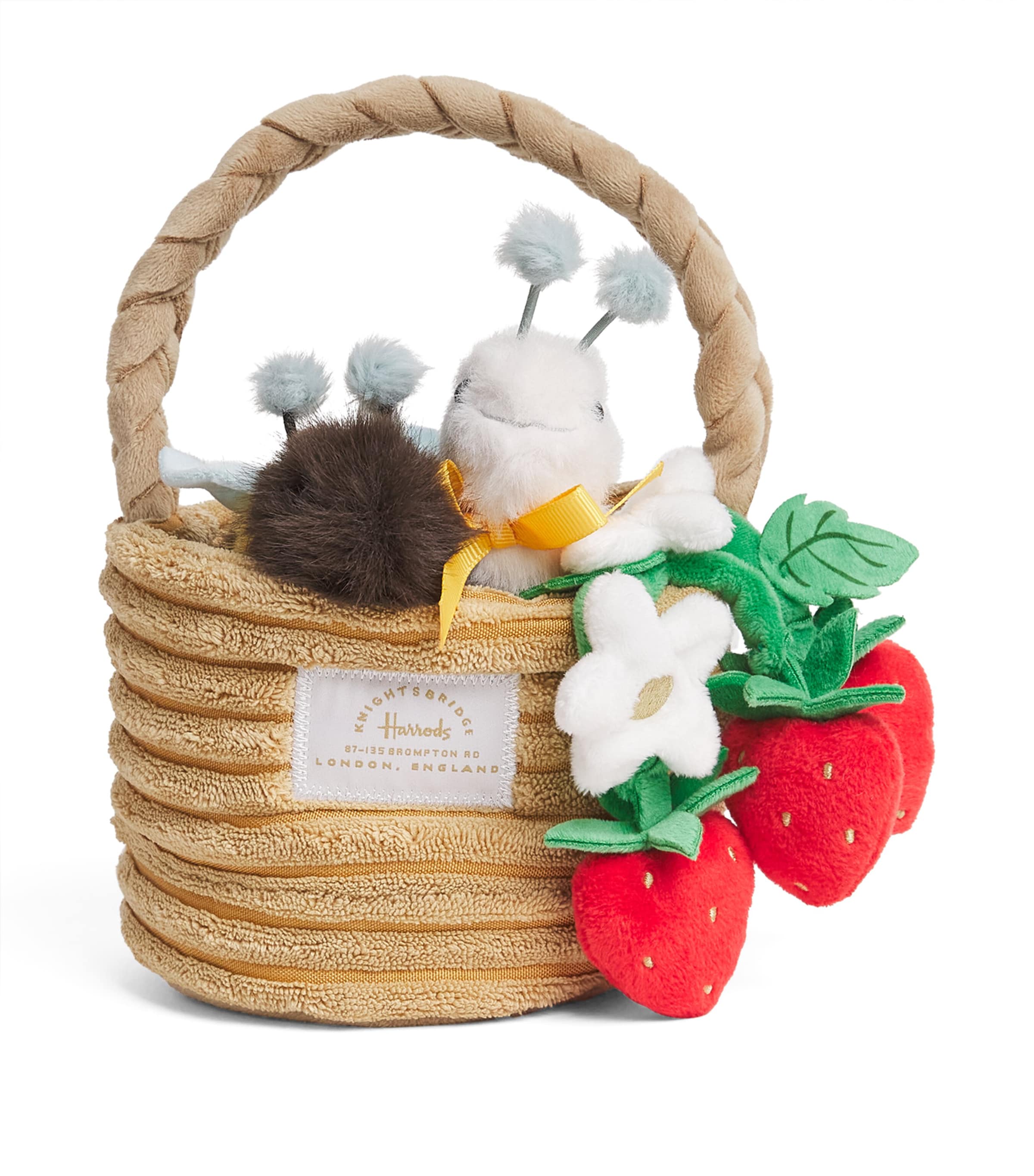 Harrods Strawberry Basket Plush (13cm) Brown Image 1