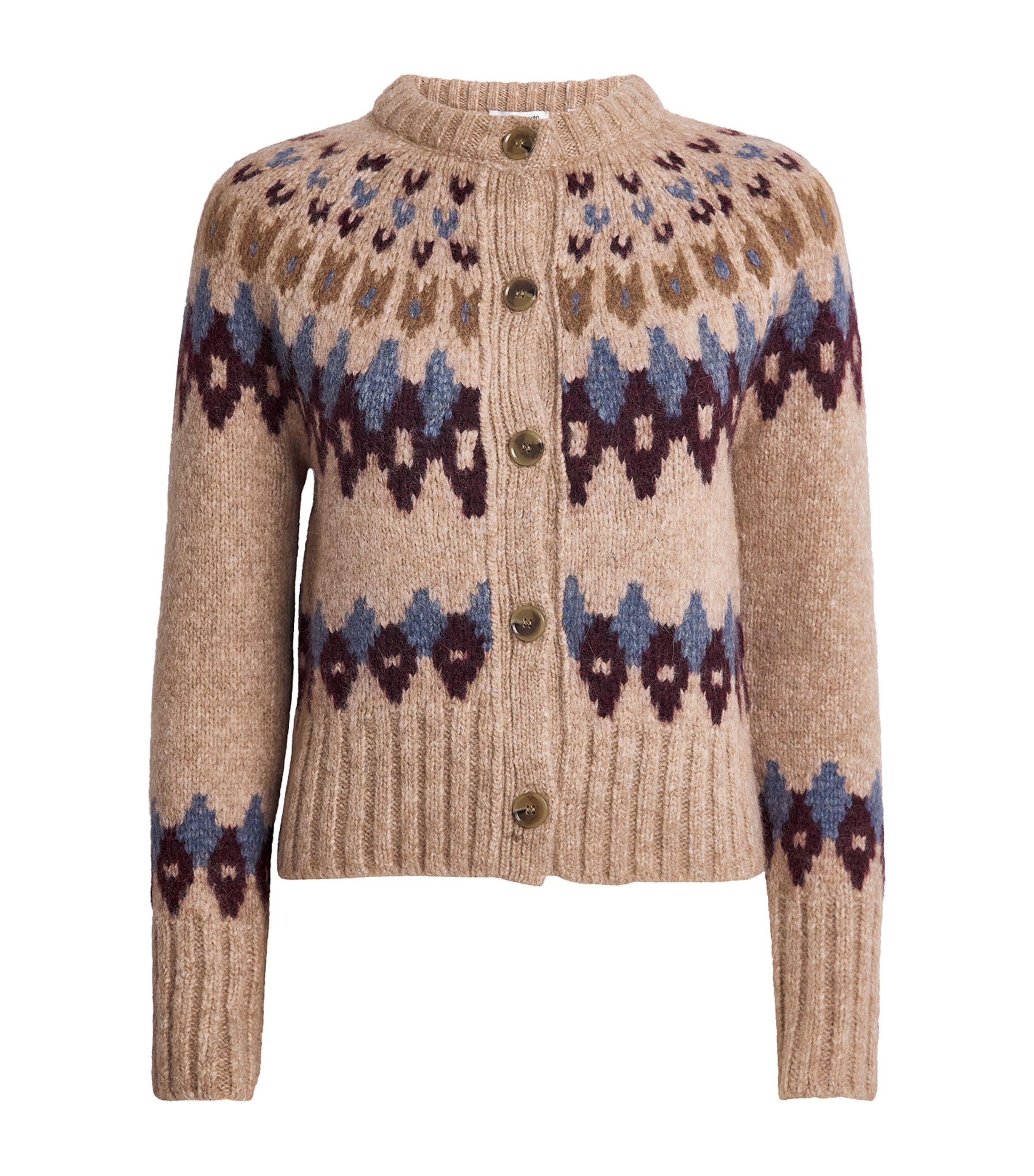 Veronica Beard Alpaca Wool-blend Fair Isle Christina Cardigan In Multi