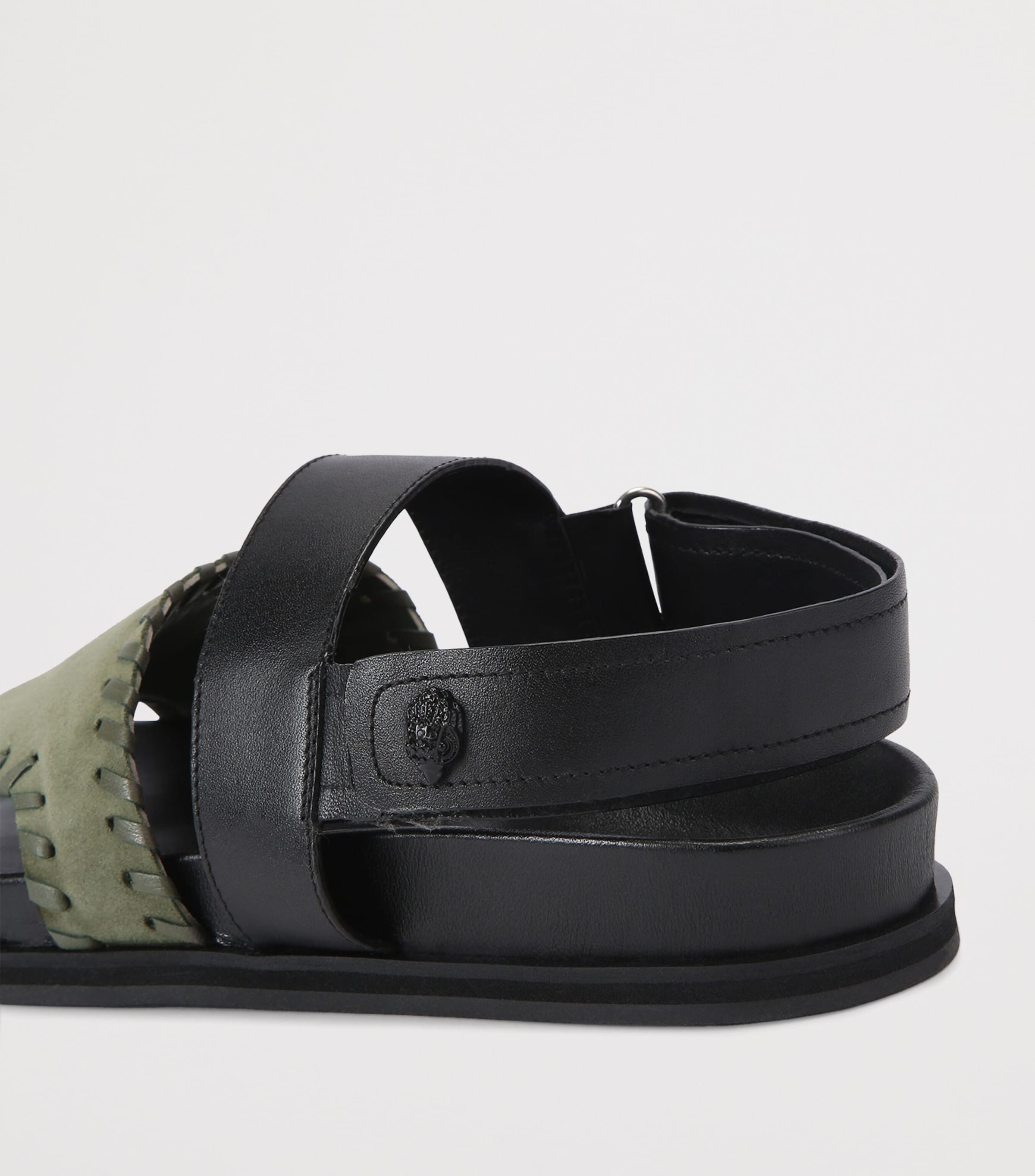 Kurt Geiger London Suede Baker Sandals Blk/green Image 3