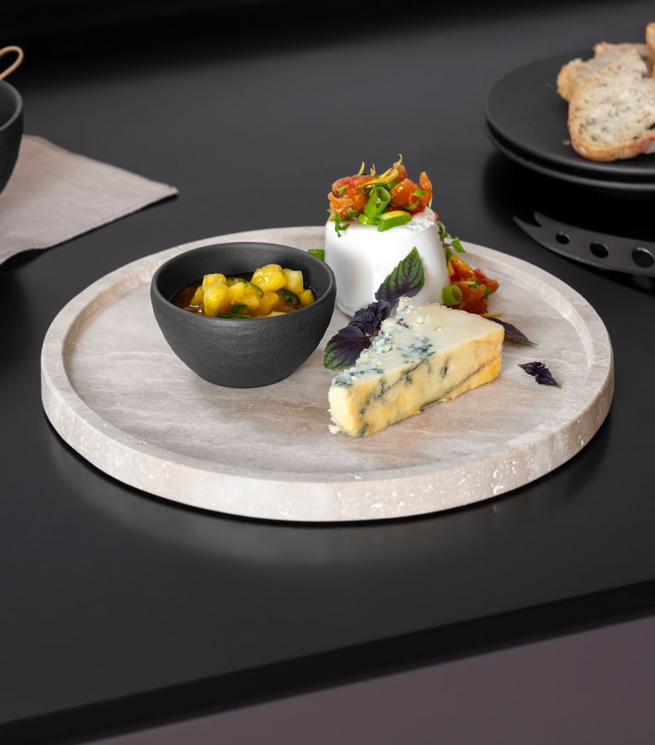 Earthenware Manufacture Travertine Serving Platter (24.5cm) BEIGE Image 2