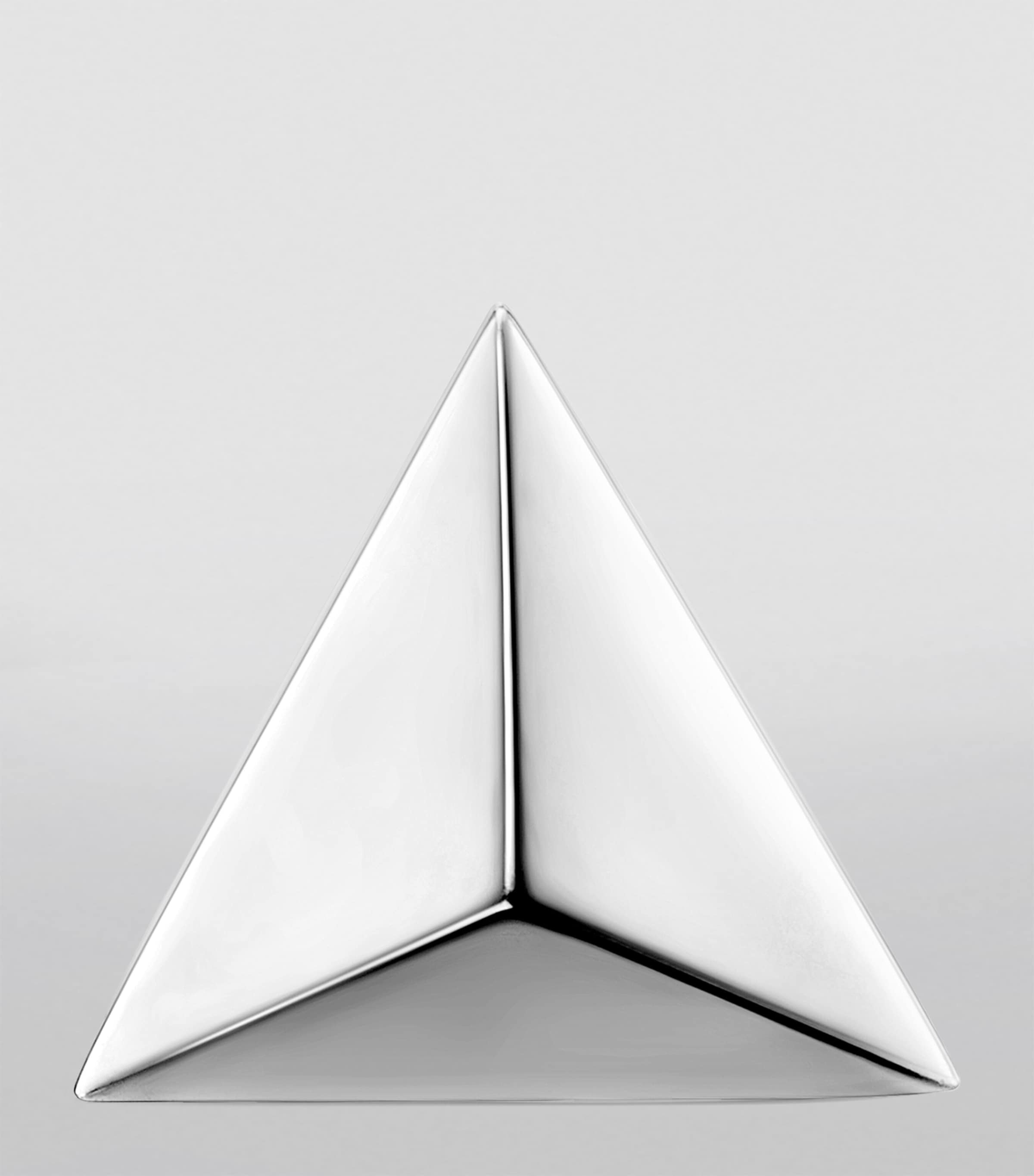 Maria Tash White Gold Faceted Triangle Threaded Stud Earring (7mm) White Gold Image 3