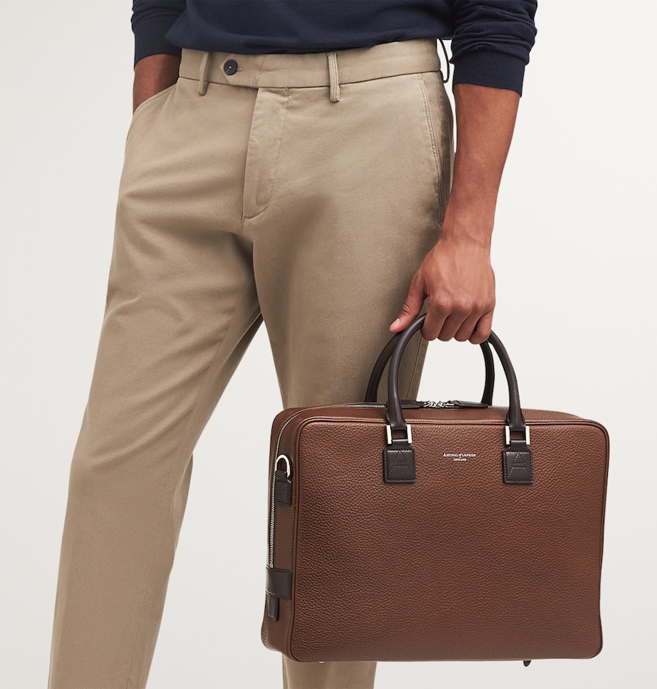 Leather Mount Street Briefcase Bag TOBACCO Image 6