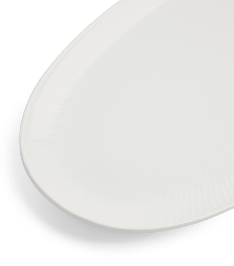 White Fluted Long Oval Dish (37cm x 17cm) WHITE Image 2