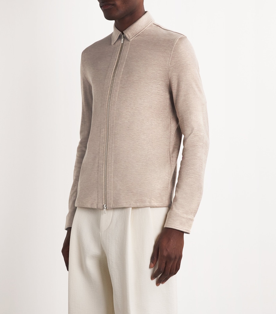 Cotton-Silk-Blend Jacket 4 BEIGE Image 3