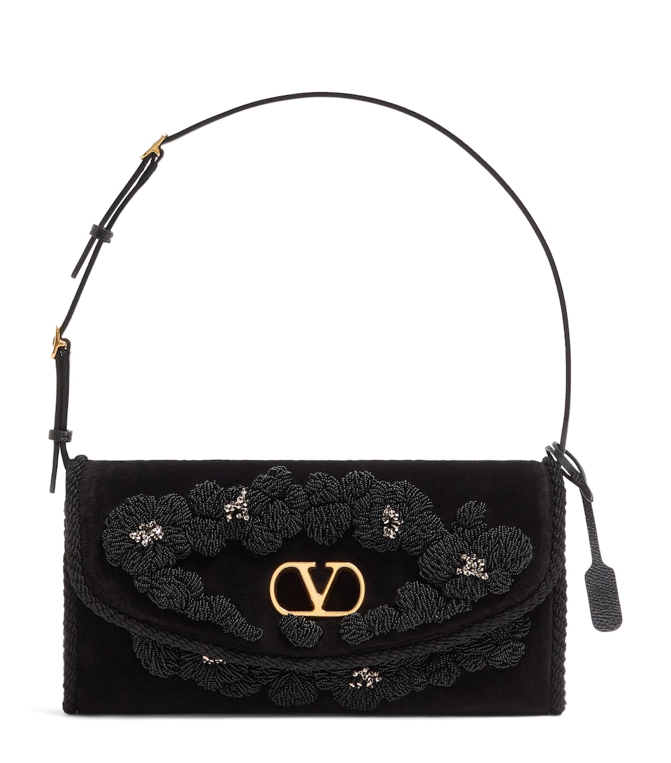 Valentino Garavani Small Embellished DeVain Shoulder Bag