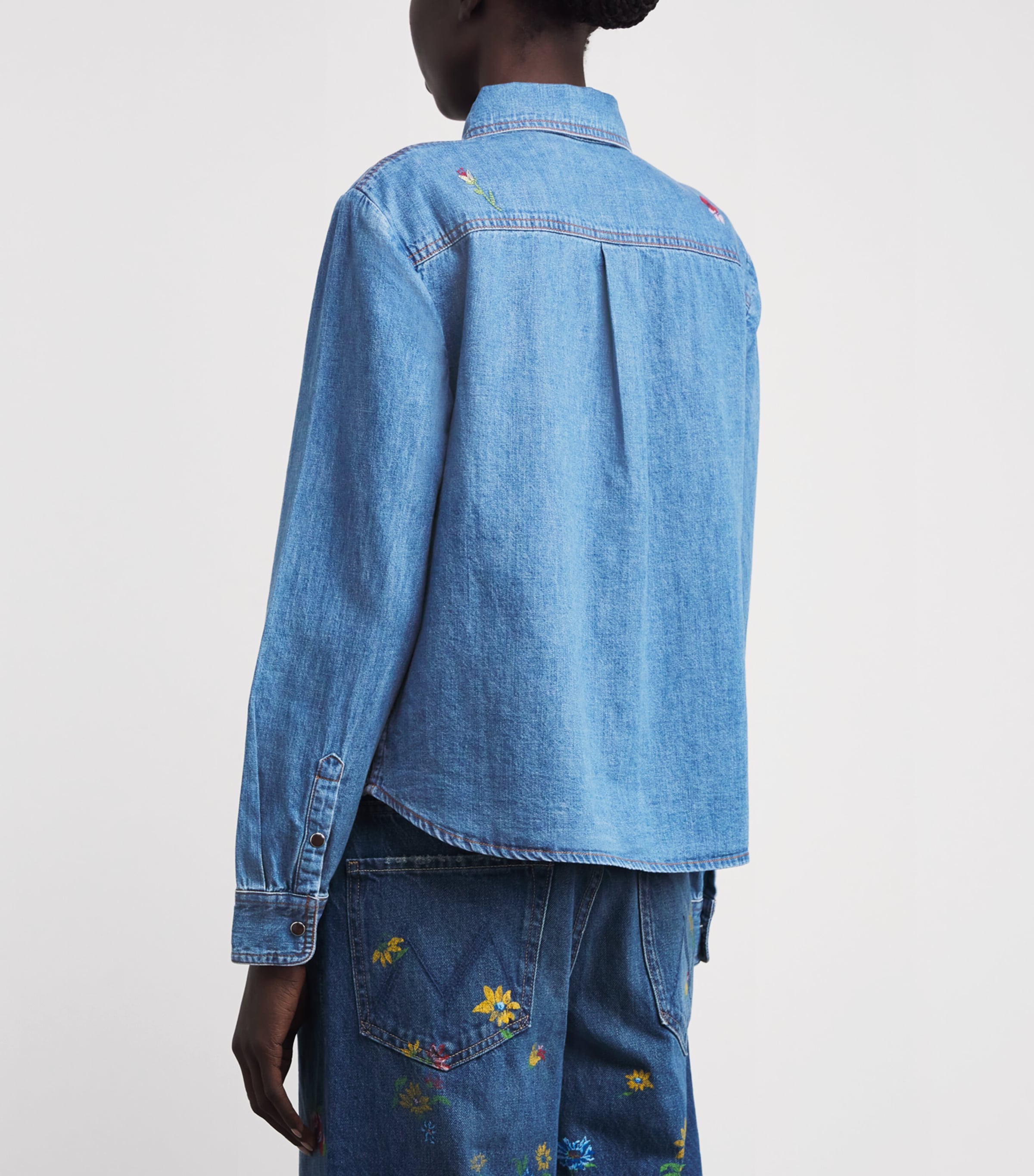 Denim Embroidered Edaline Sadie Shirt SADIE EMB LIGHT VIN Image 4