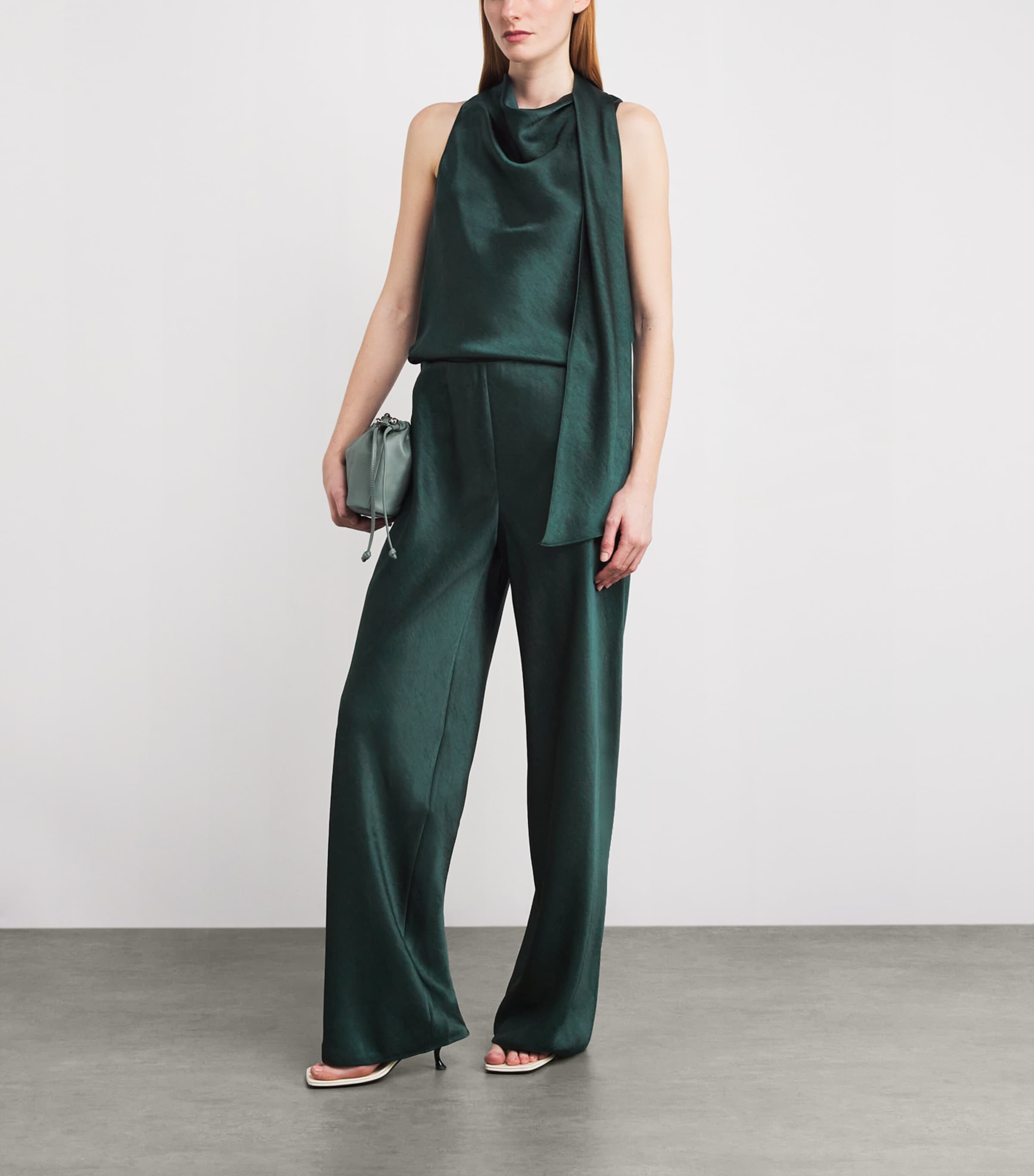 Satin High-Waist Fluid Trousers 377JUN Image 2