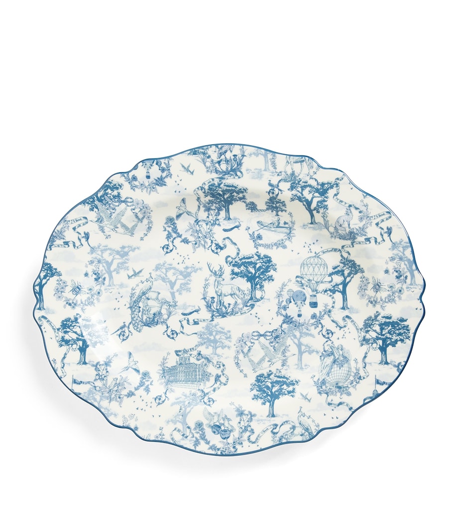 Bone China Toile Platter (36cm) BLUE Image 1