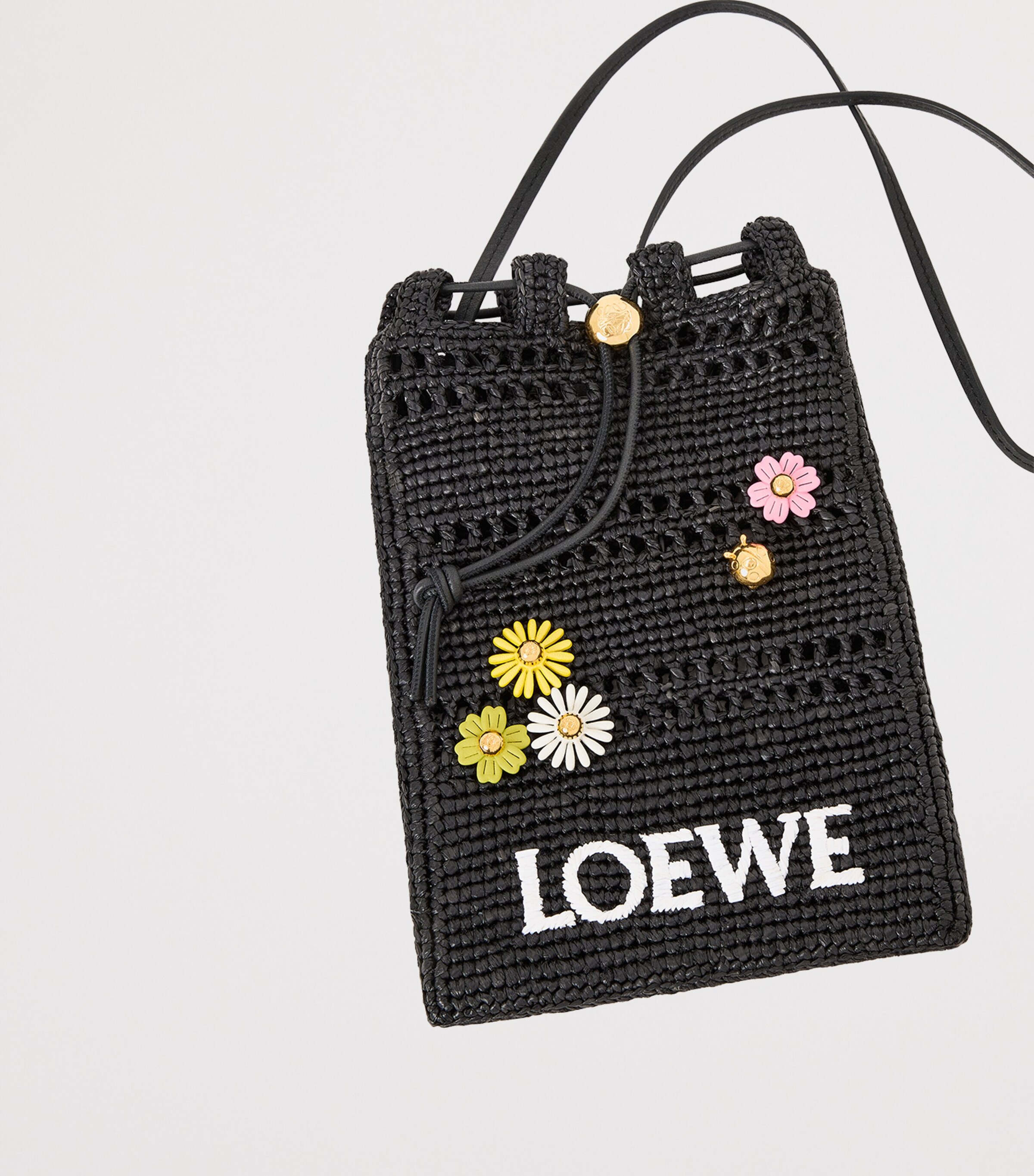 LOEWE x Paula's Ibiza Leather-Trim Flower Pin Pink Image 6
