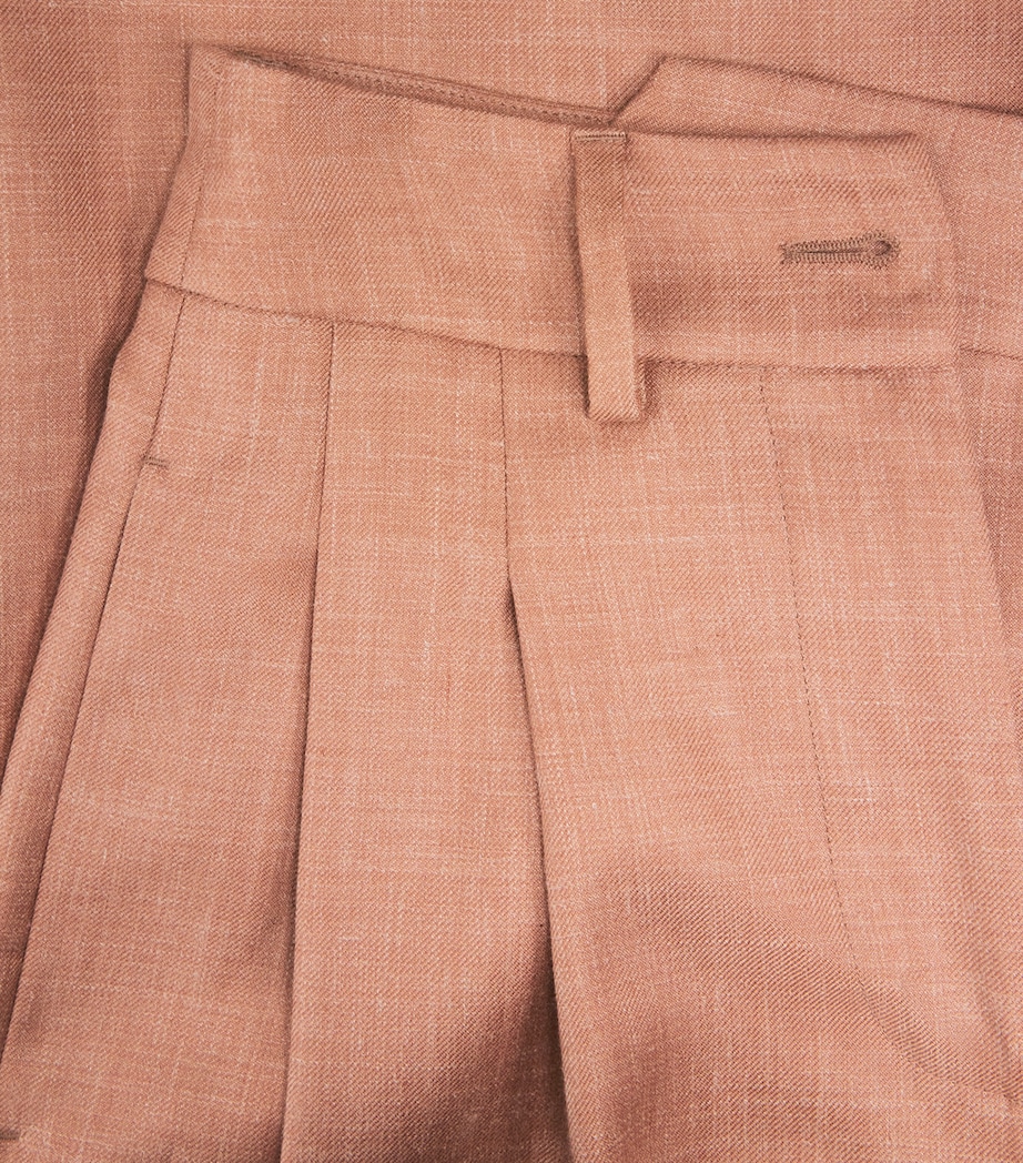 Colombo Womens Cashmere-Silk-Linen Trousers Flower Print Blue Sky Image 6