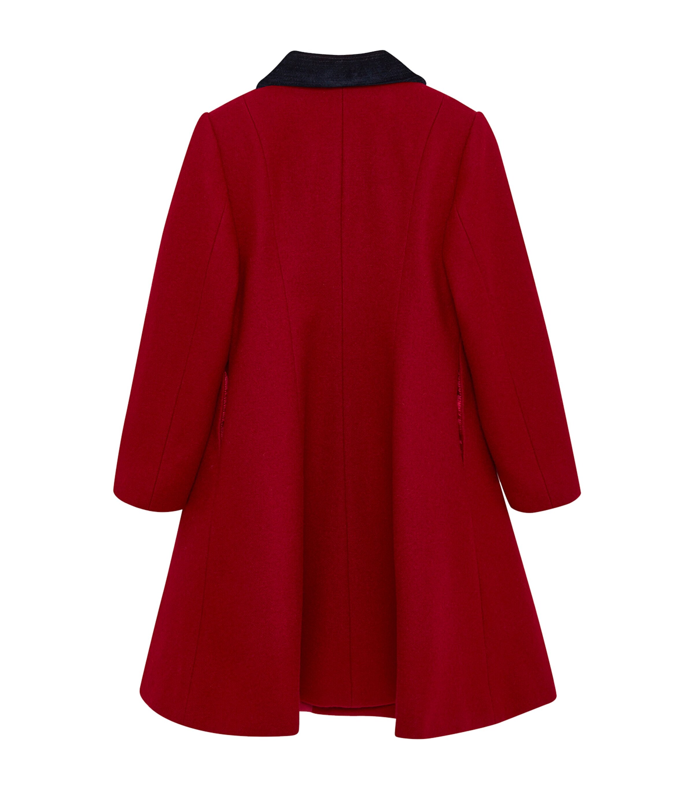 Wool Scalloped-Trim Coat (2-5 Years) RED Image 2