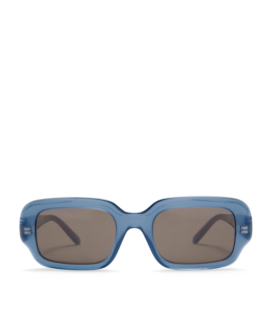 Acetate Rectangular Slim Sunglasses MILKY BLUE Image 1