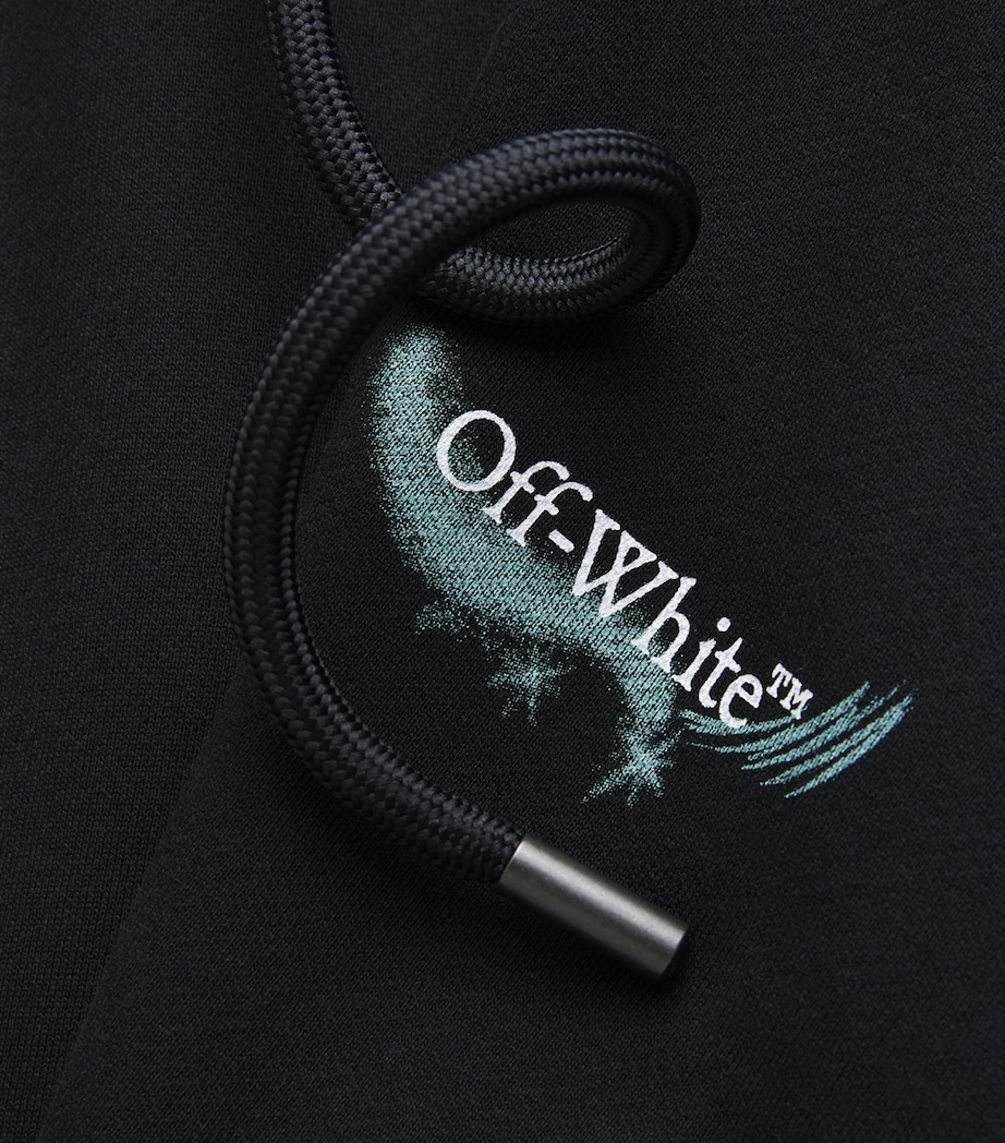 Off-White Mens Cotton Moon Arrows Hoodie Black Image 6