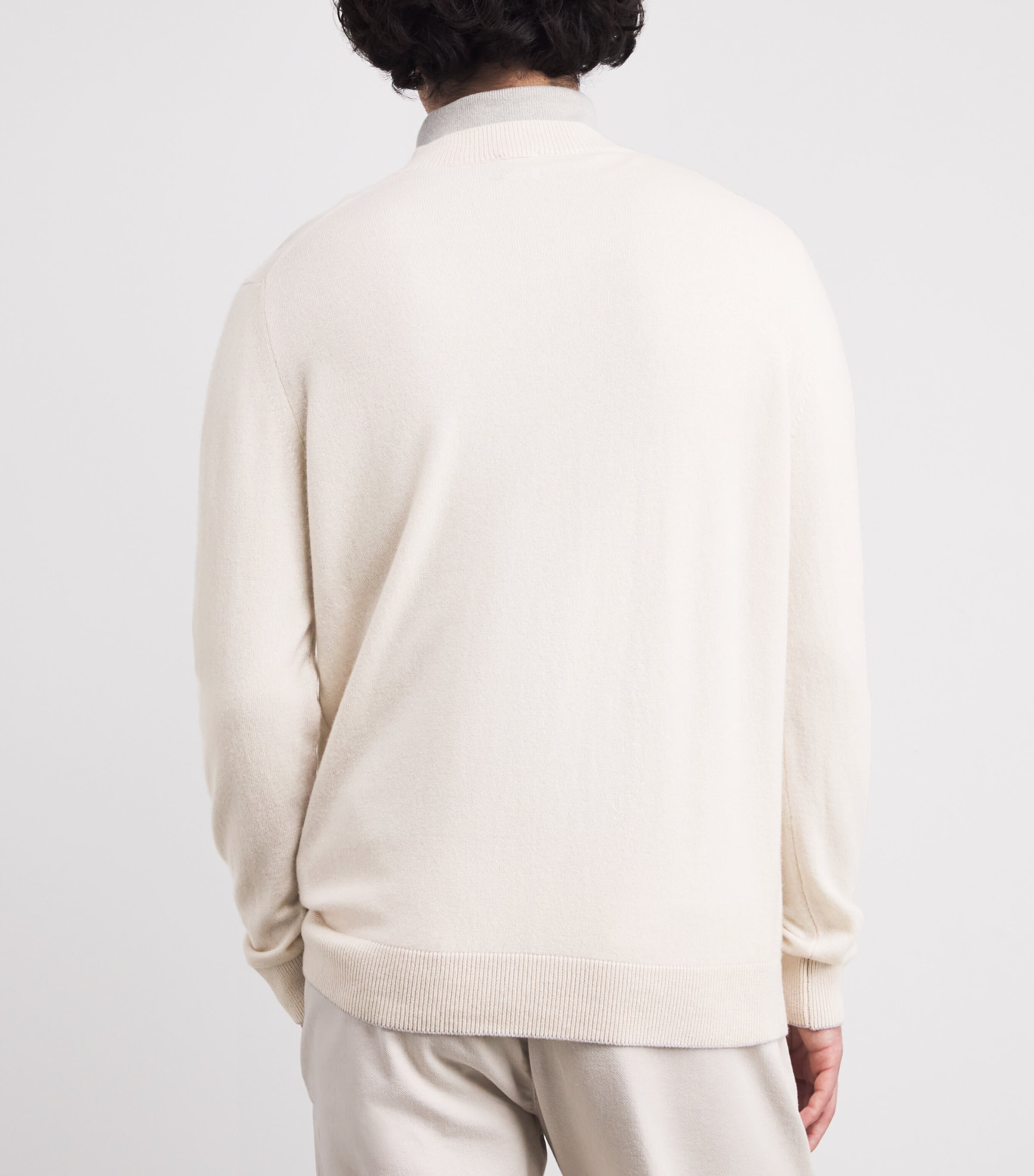 Cashmere V-Neck Sweater BEIGE E GRIGIO CHIAR Image 4