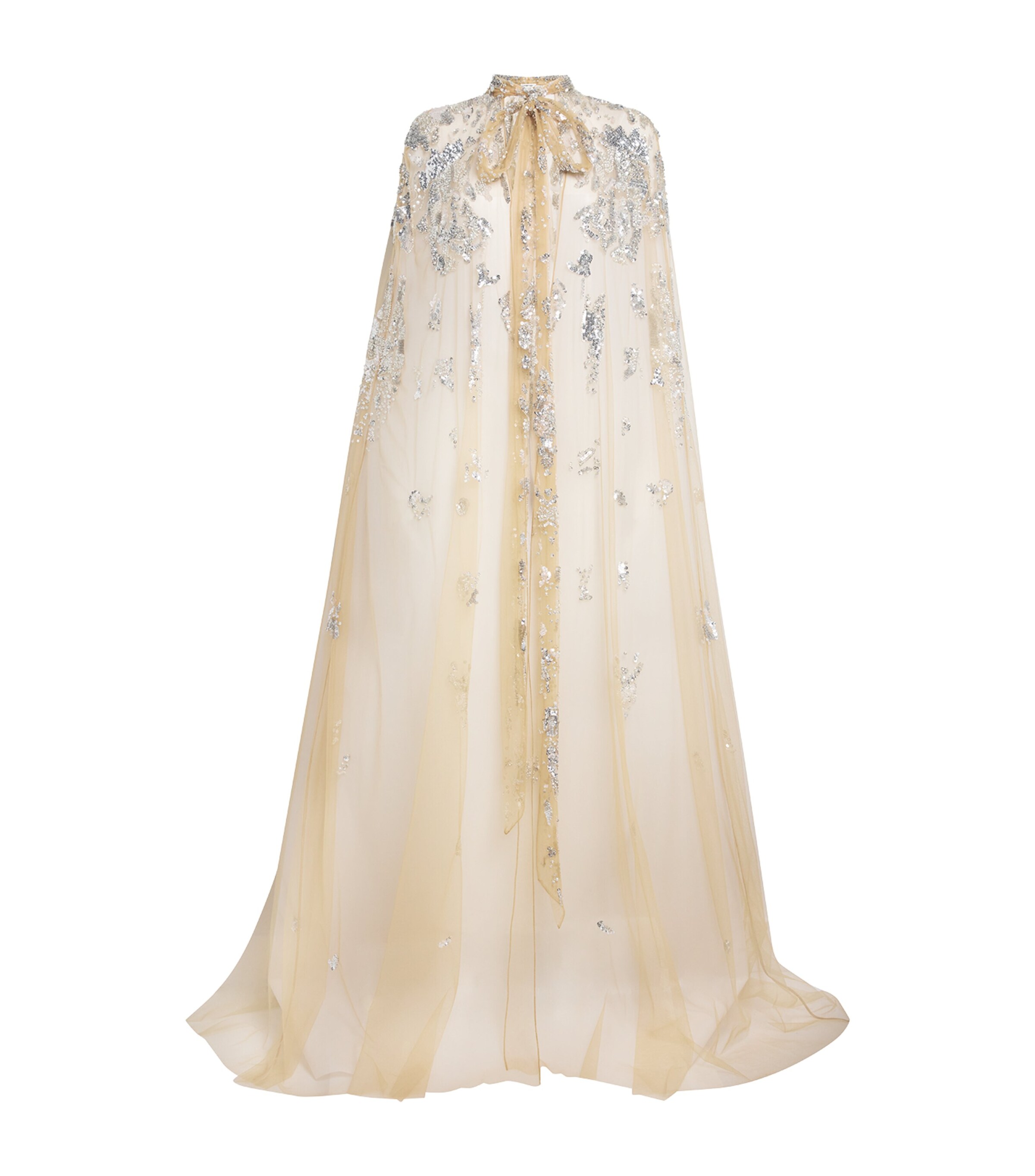 Zuhair Murad Womens Sequin-Embellished Cape Nogt / Slvr Image 1