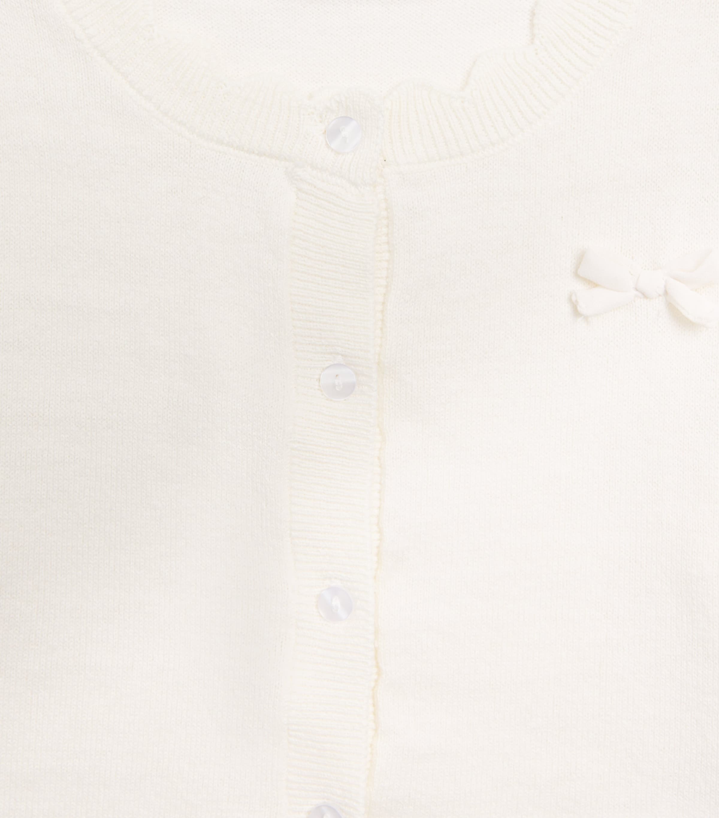 Monnalisa Cotton-Wool Bow Cardigan (6 Months-6 Years) Panna Image 4