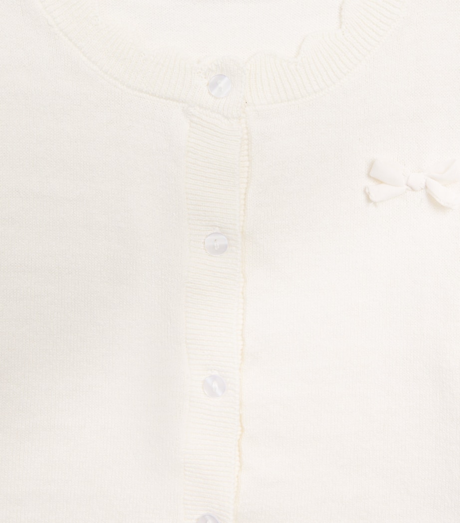 Monnalisa Cotton-Wool Bow Cardigan (6 Months-6 Years) Panna Image 4
