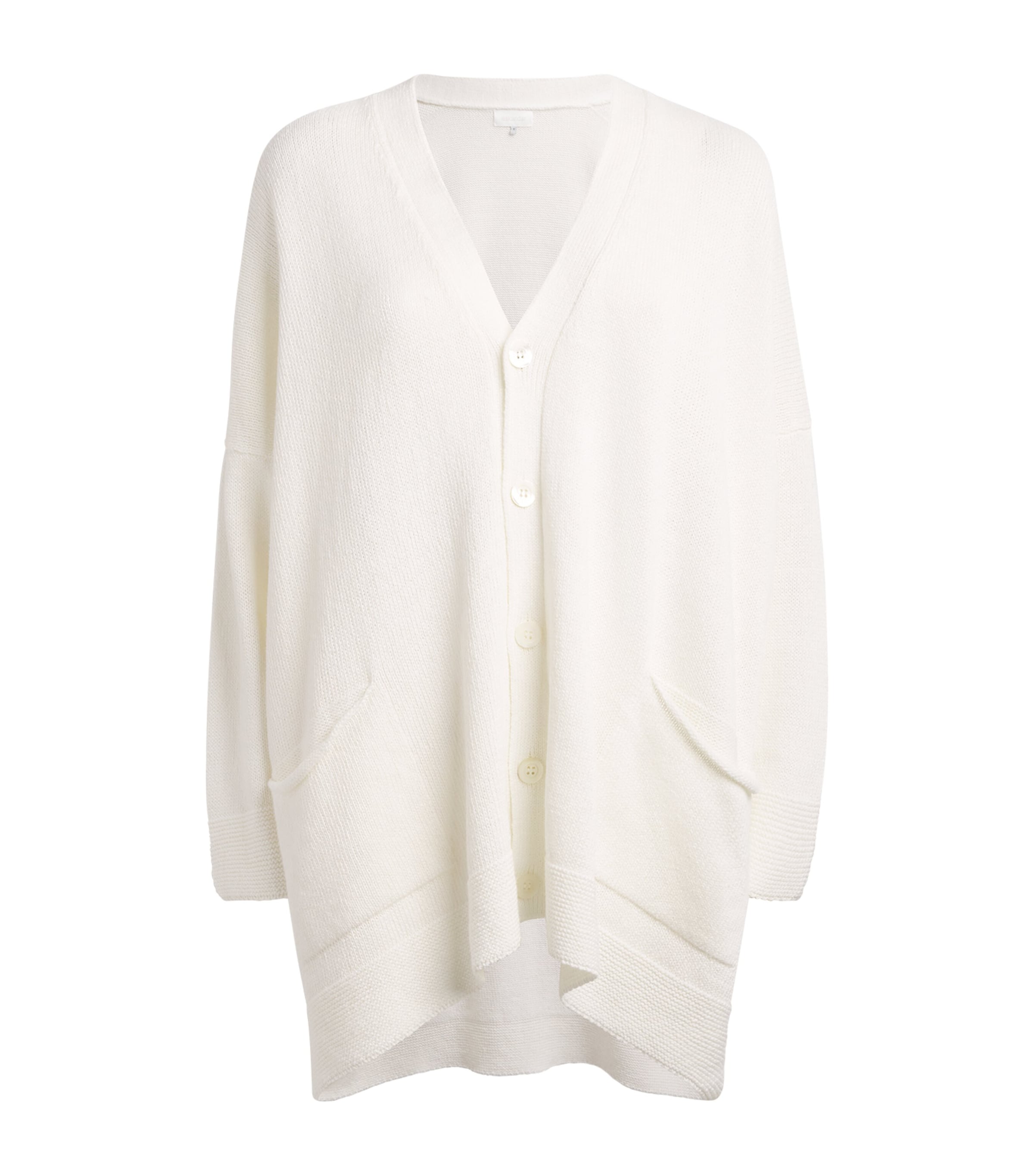 Eskandar Linen-organic Cotton V-neck Cardigan In White