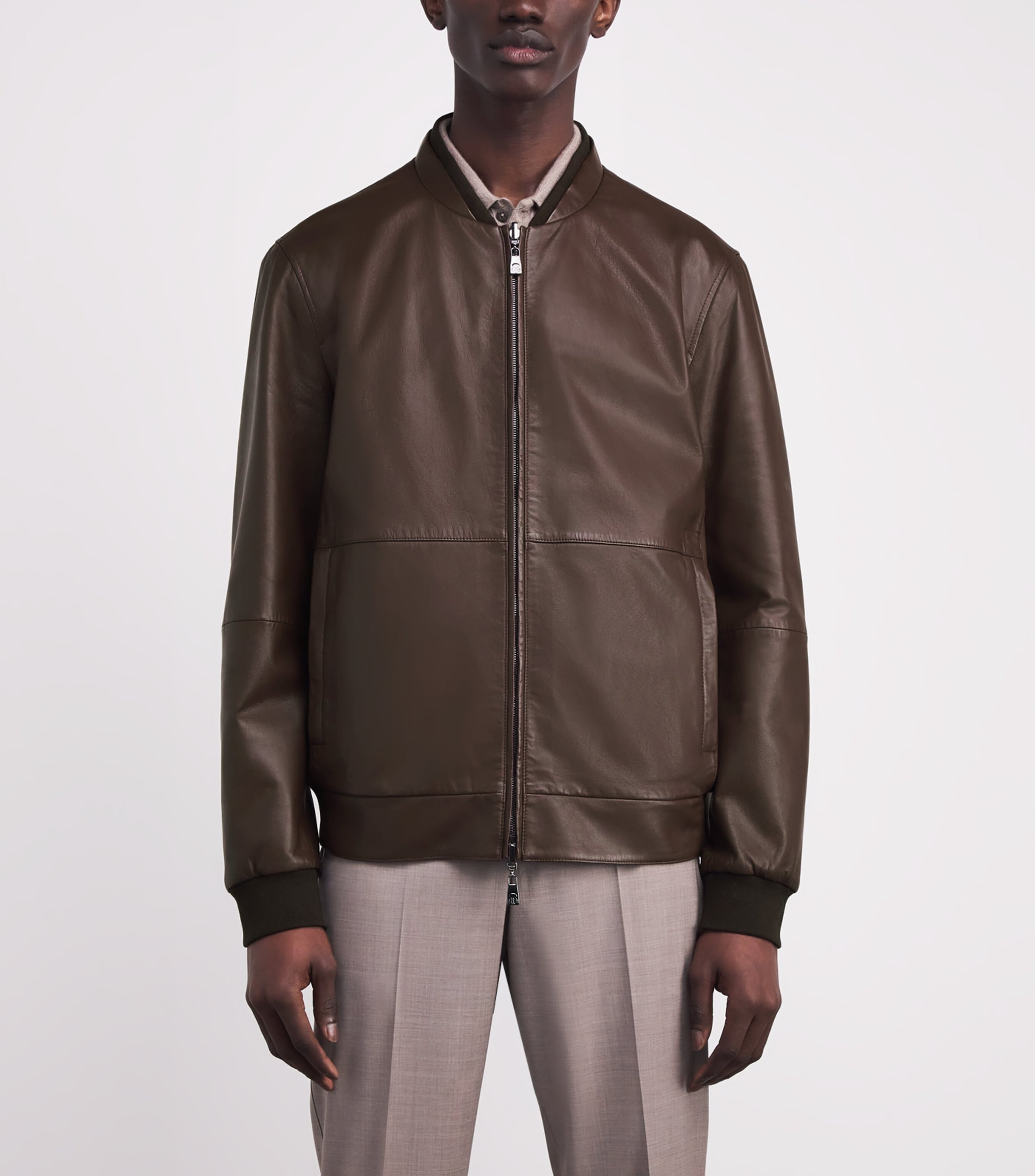 Lambskin Bomber Jacket 030 DARK BROWN Image 3