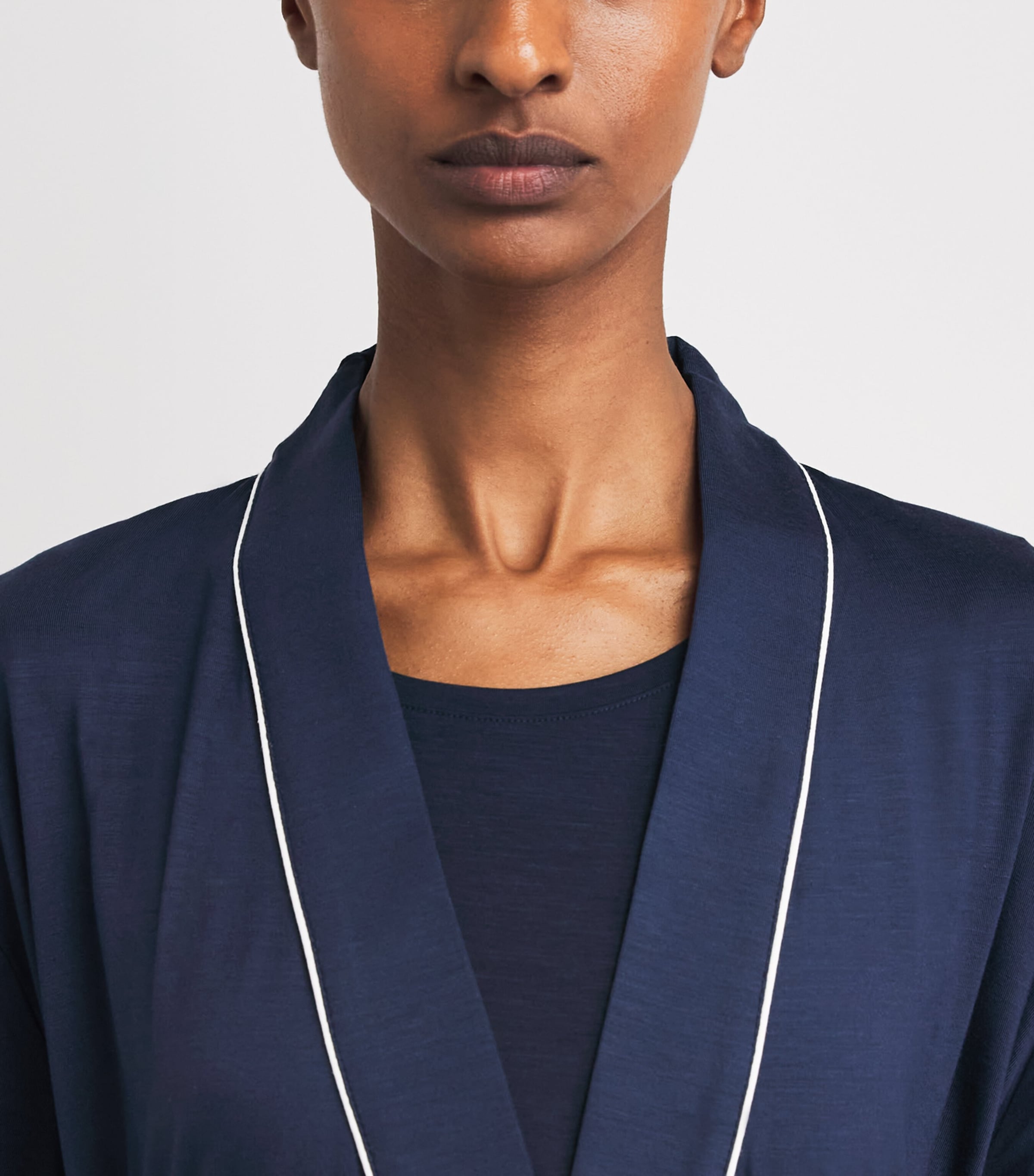 Derek Rose Womens Micro Modal Lara Robe Navy Image 3
