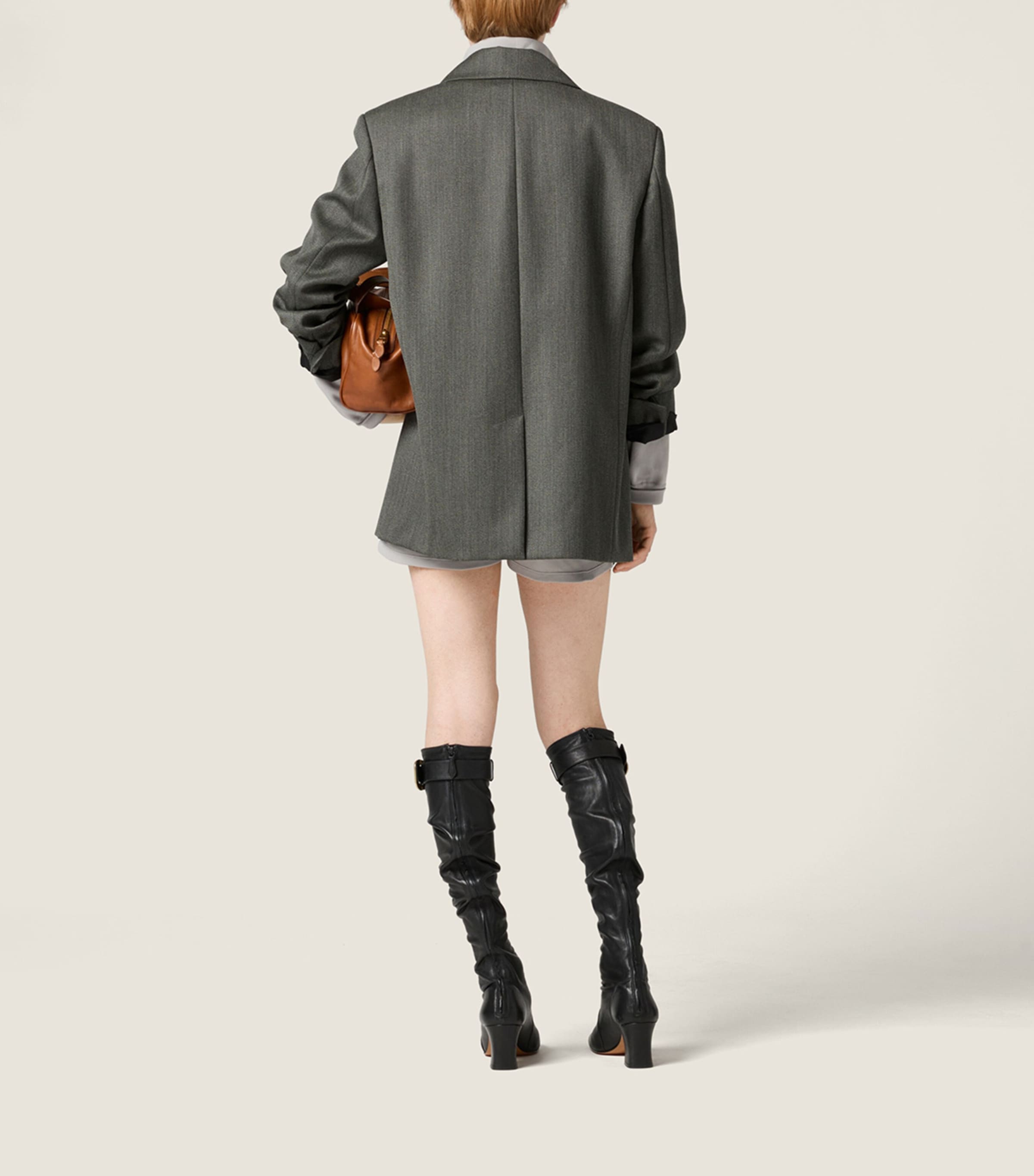 Miu Miu Womens Wool Twill Logo Blazer Image 3