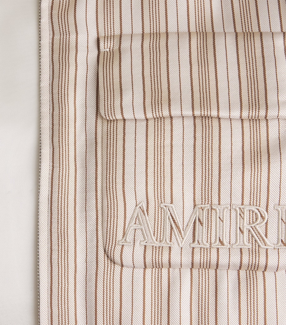AMIRI Mens Stripe Logo Jacket Alabaster Image 6