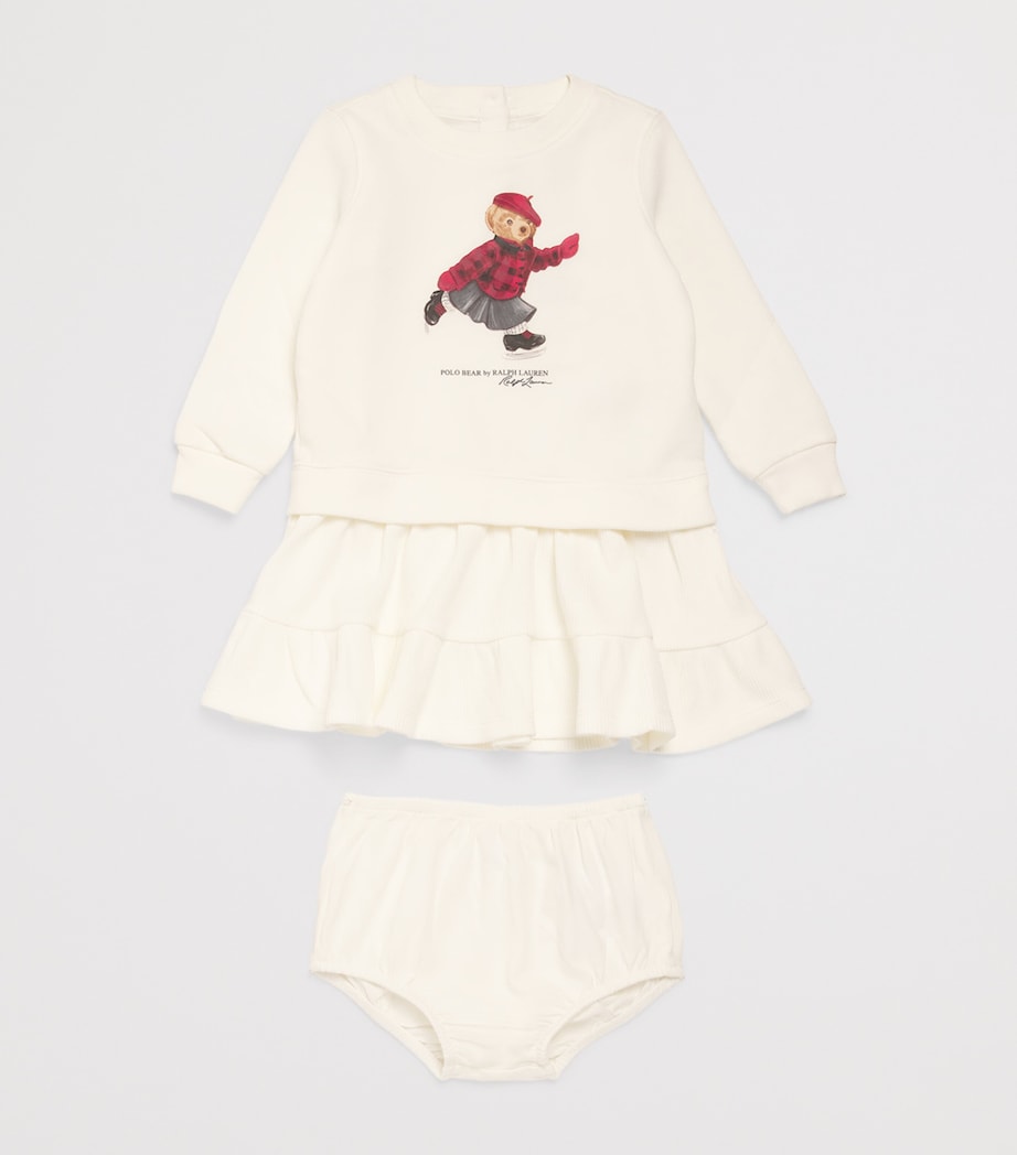 Jersey Polo Bear Skater Dress (3-24 Months) CREAM Image 2