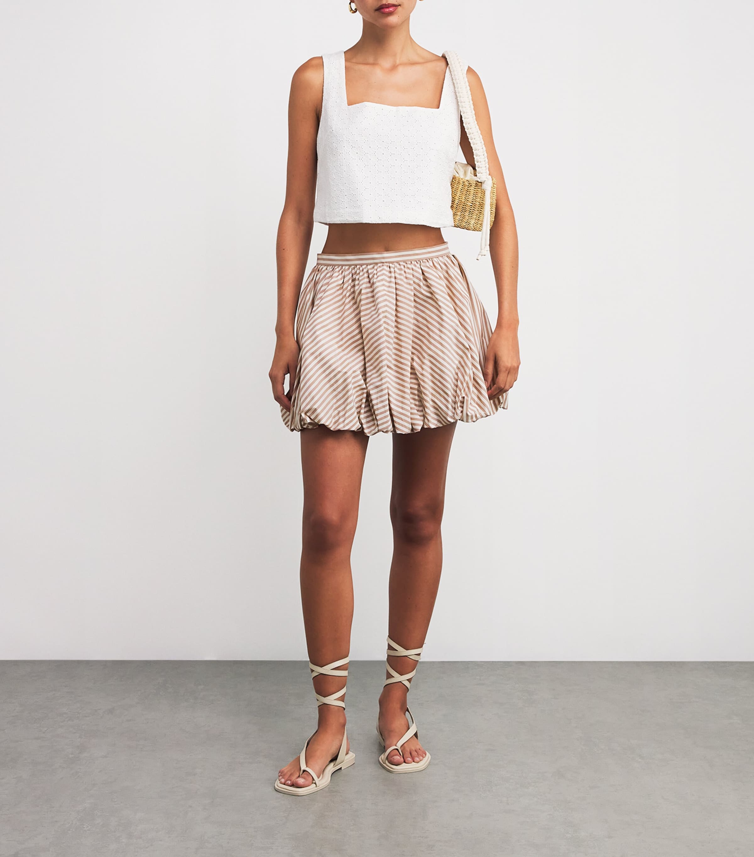 Sandro Paris Cotton Stripe Mini Skirt | Harrods US