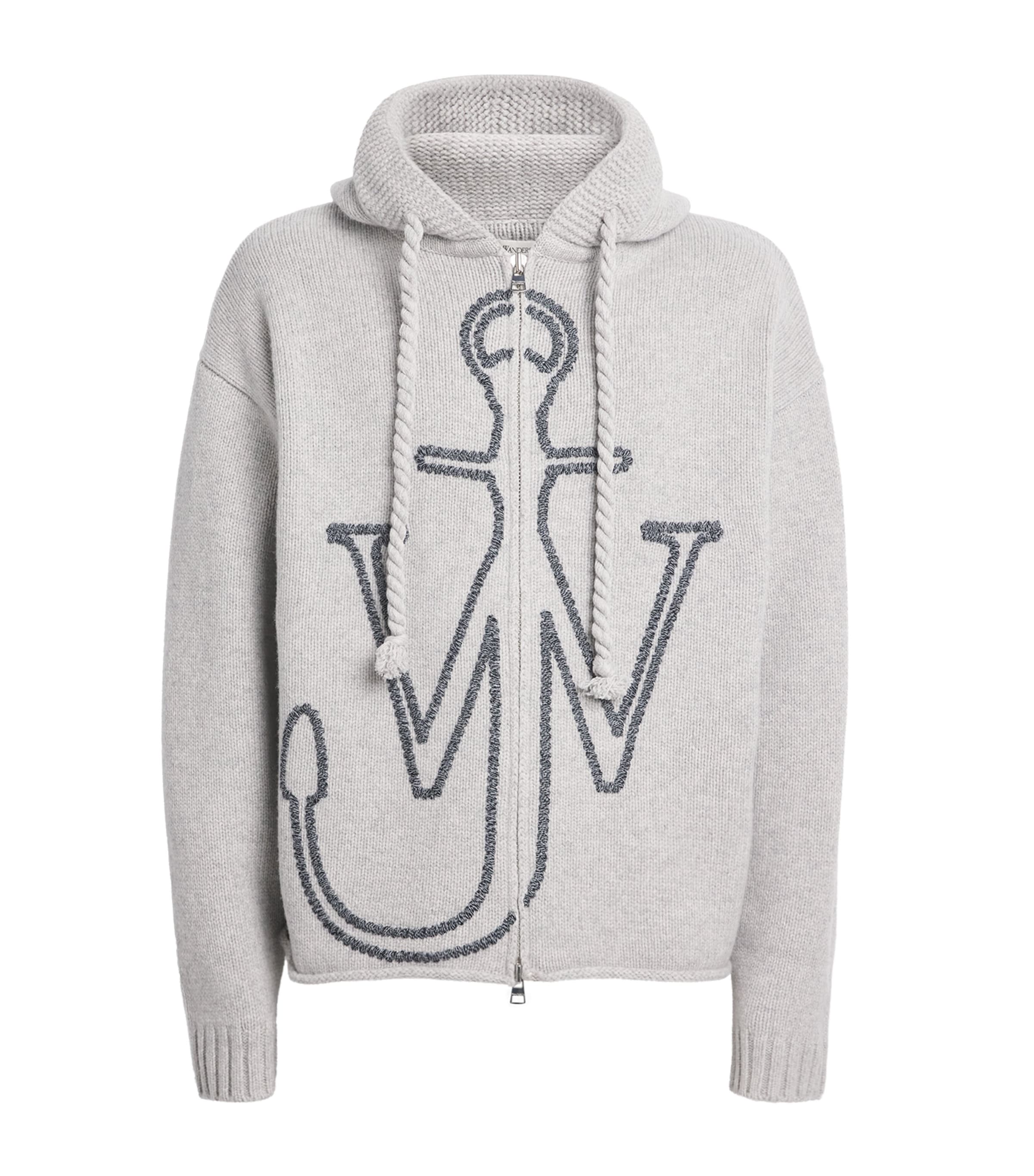 【新品未使用】JW ANDERSON ANCHOR FUNNEL JUMPER JW Anderson Wool Anchor Hoodie | Harrods US
