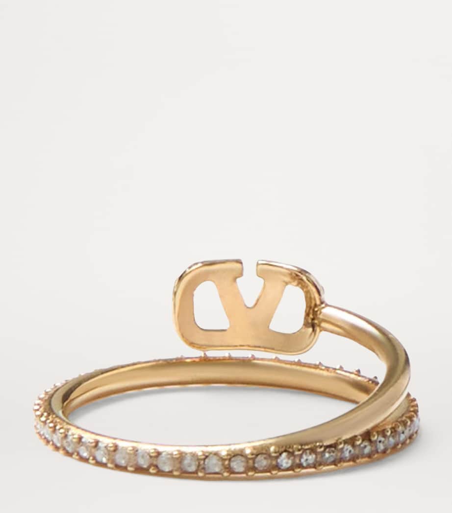 Embellished VLogo Signature Ring MH5 Image 2