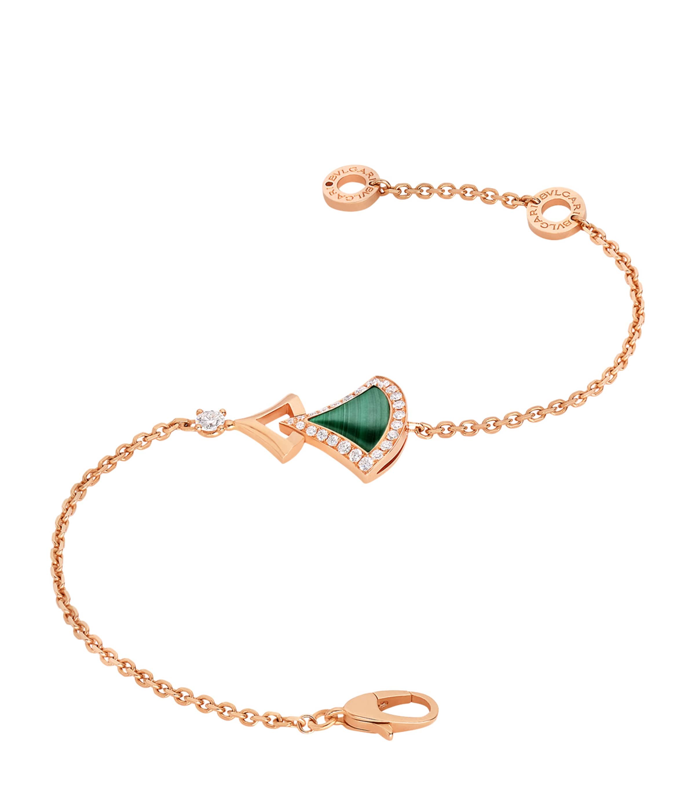 Rose Gold, Diamond and Malachite Divas’ Dream Bracelet PINK GOLD Image 2