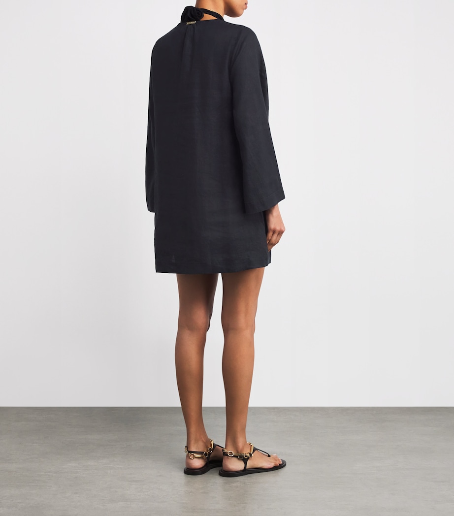 Linen Meteora Mini Kaftan BLK-BLK/LINEN Image 3