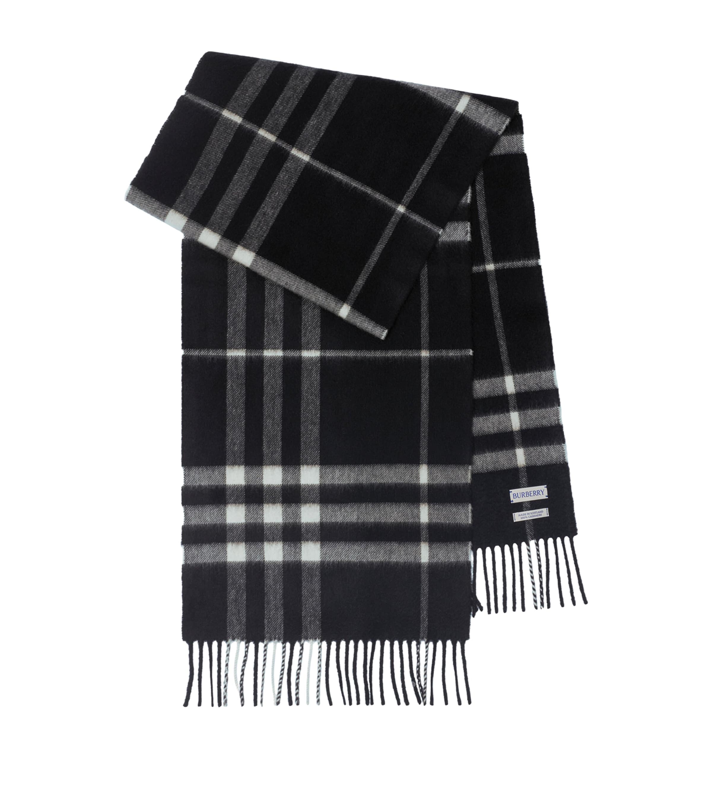 Burberry Cashmere Scarf Check In Black