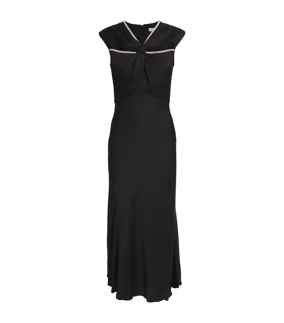 Crystal-Embellished Midi Dress BLACK Image 1