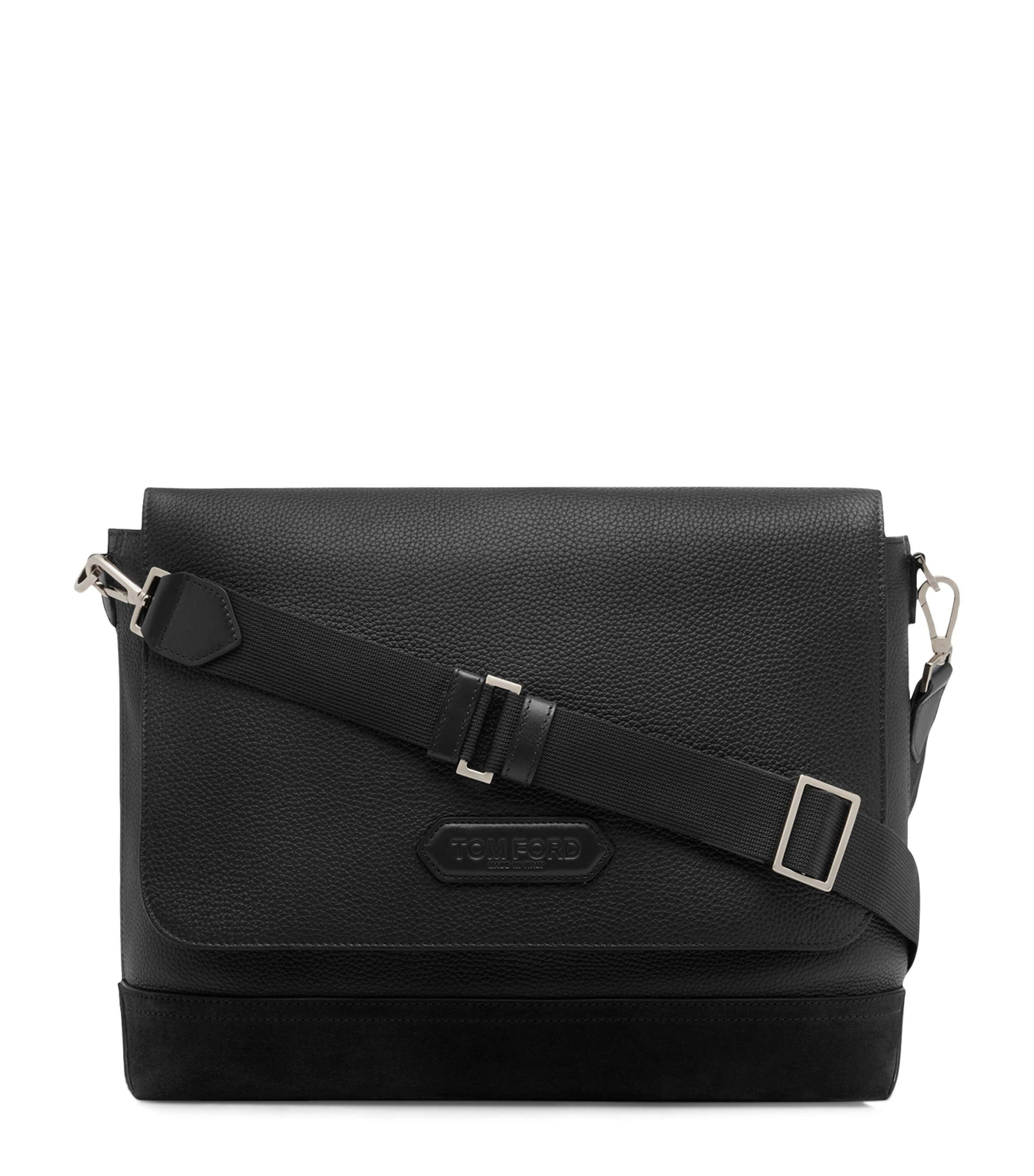 Tom Ford Leather Chic Sport Messenger Bag In Black