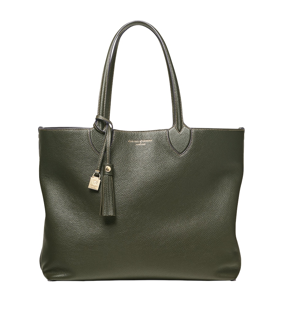 Leather Hudson Tote Bag GREEN Image 1
