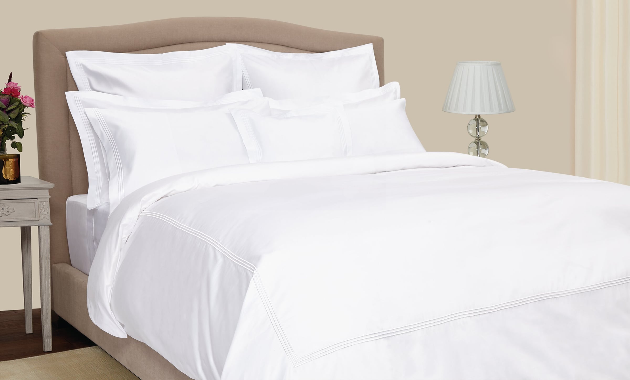 Peter Reed Lancaster Super King Duvet Cover In White