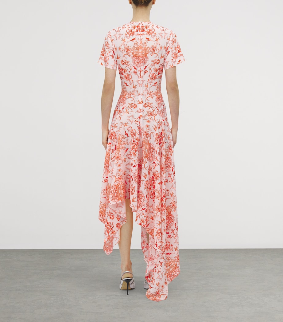Silk Sailor-Tattoo Asymmetric Maxi Dress 5138 Image 5